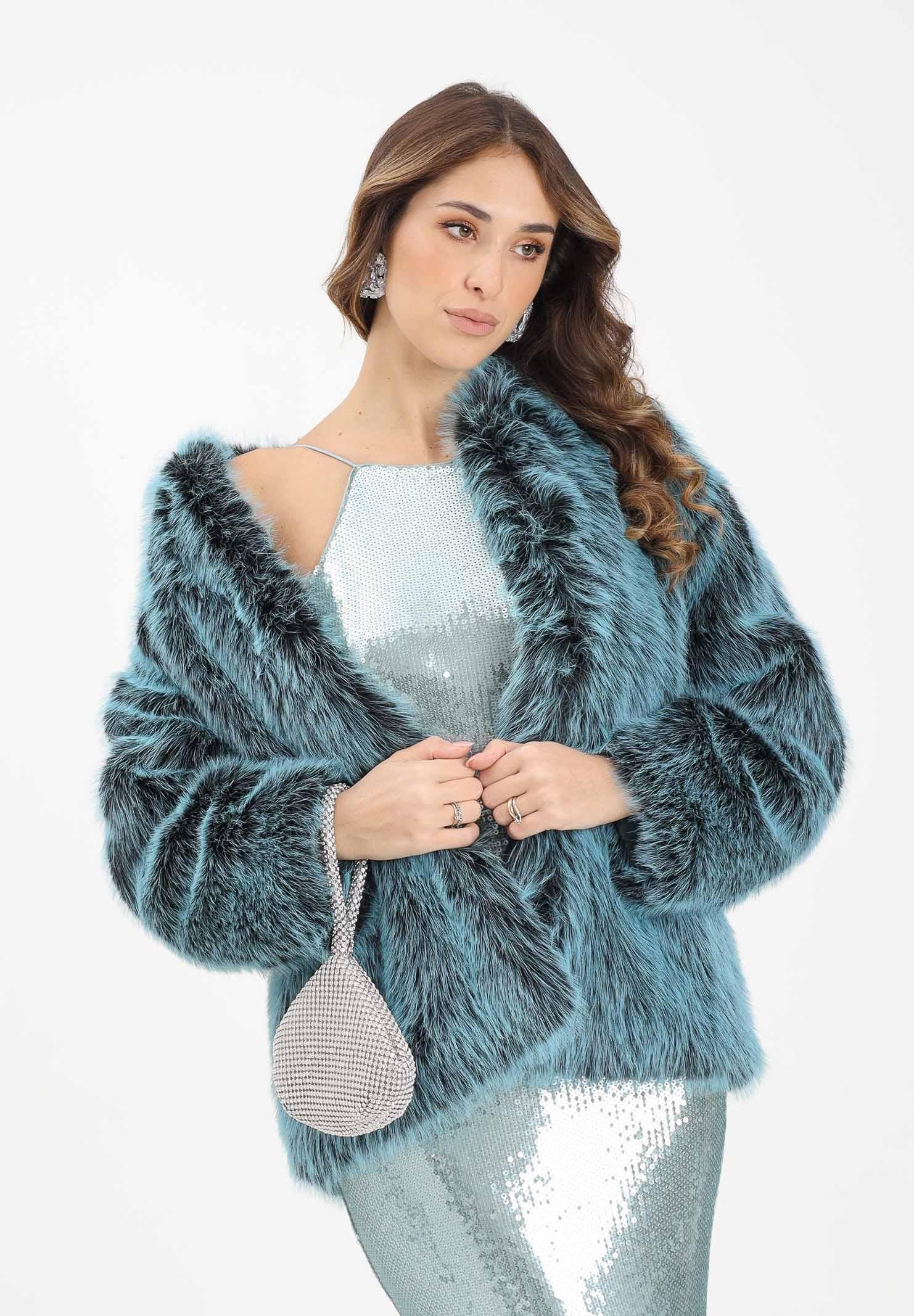 PATRIZIA PEPE Pelliccia verde acqua da donna 8O0197E072 G616 PATRIZIA PEPE