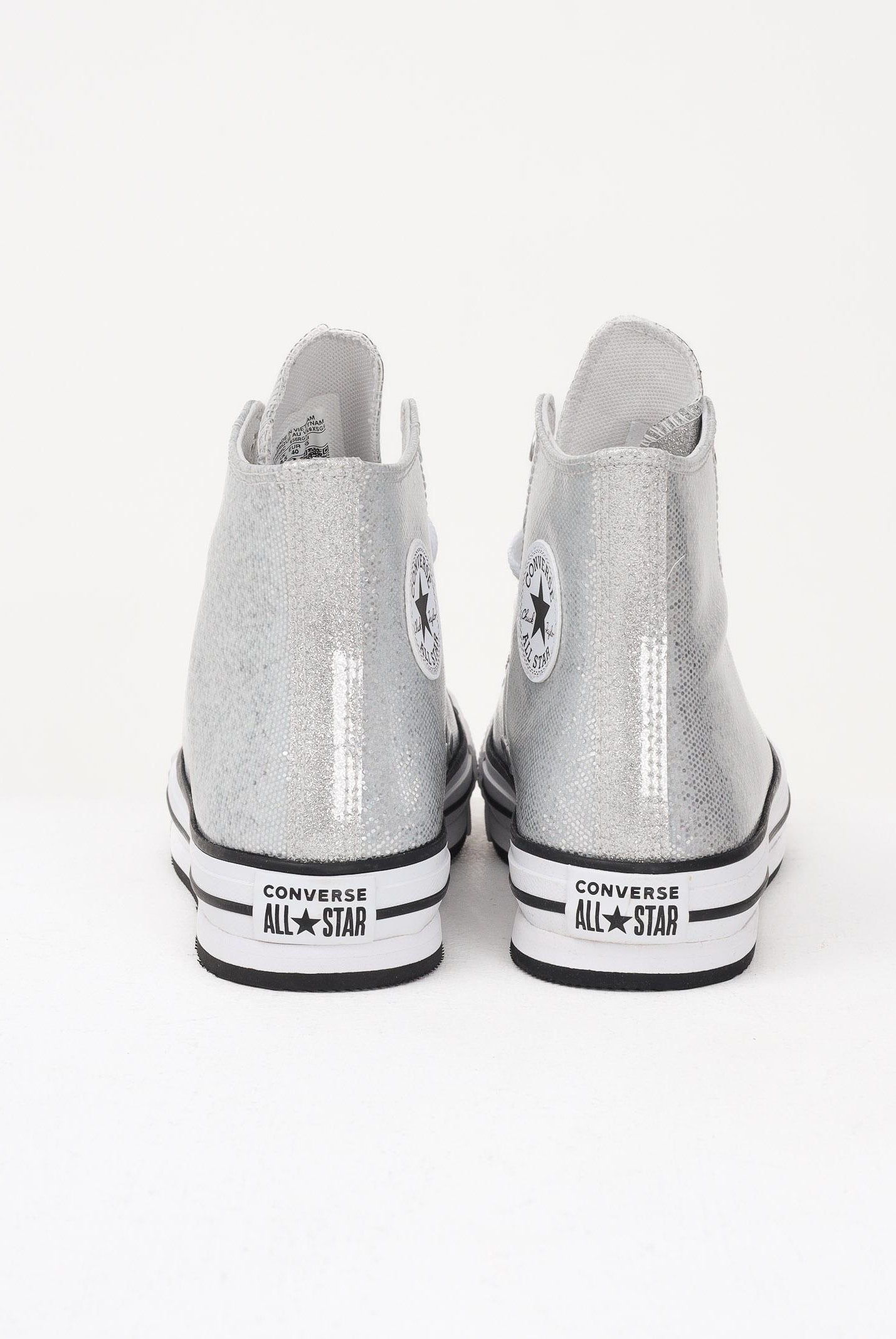 CONVERSE Sneakers Chuck Taylor All Star Lift Platform Disco Glitter argento da donna A17656C  CONVERSE