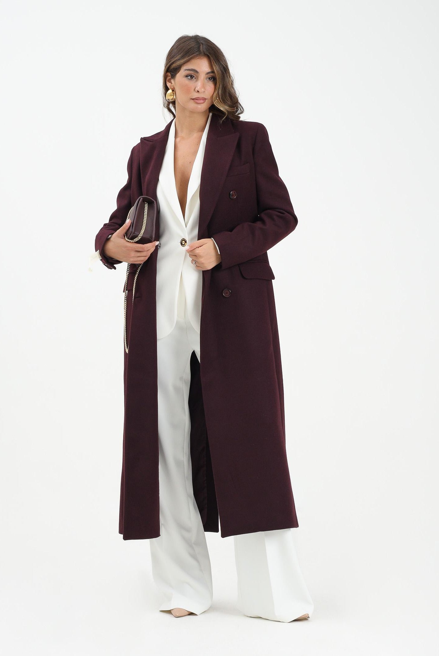 MAR DE MARGARITAS Cappotto lungo Melany bordeaux da donna MMABW01431 RS02 Mar de margaritas