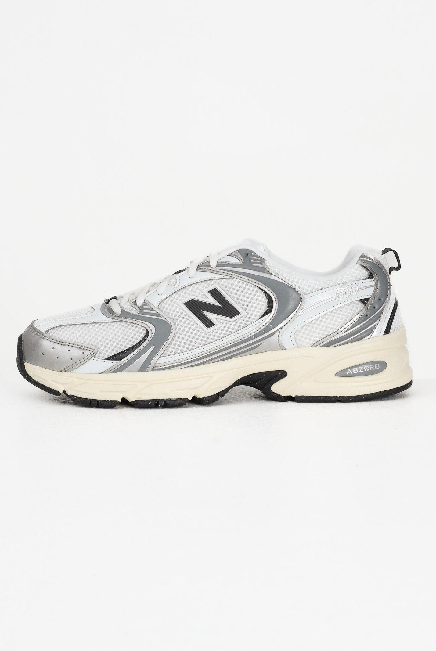 NEW BALANCE Sneakers 530 argento, bianche e nere da uomo U530ESA . NEW BALANCE