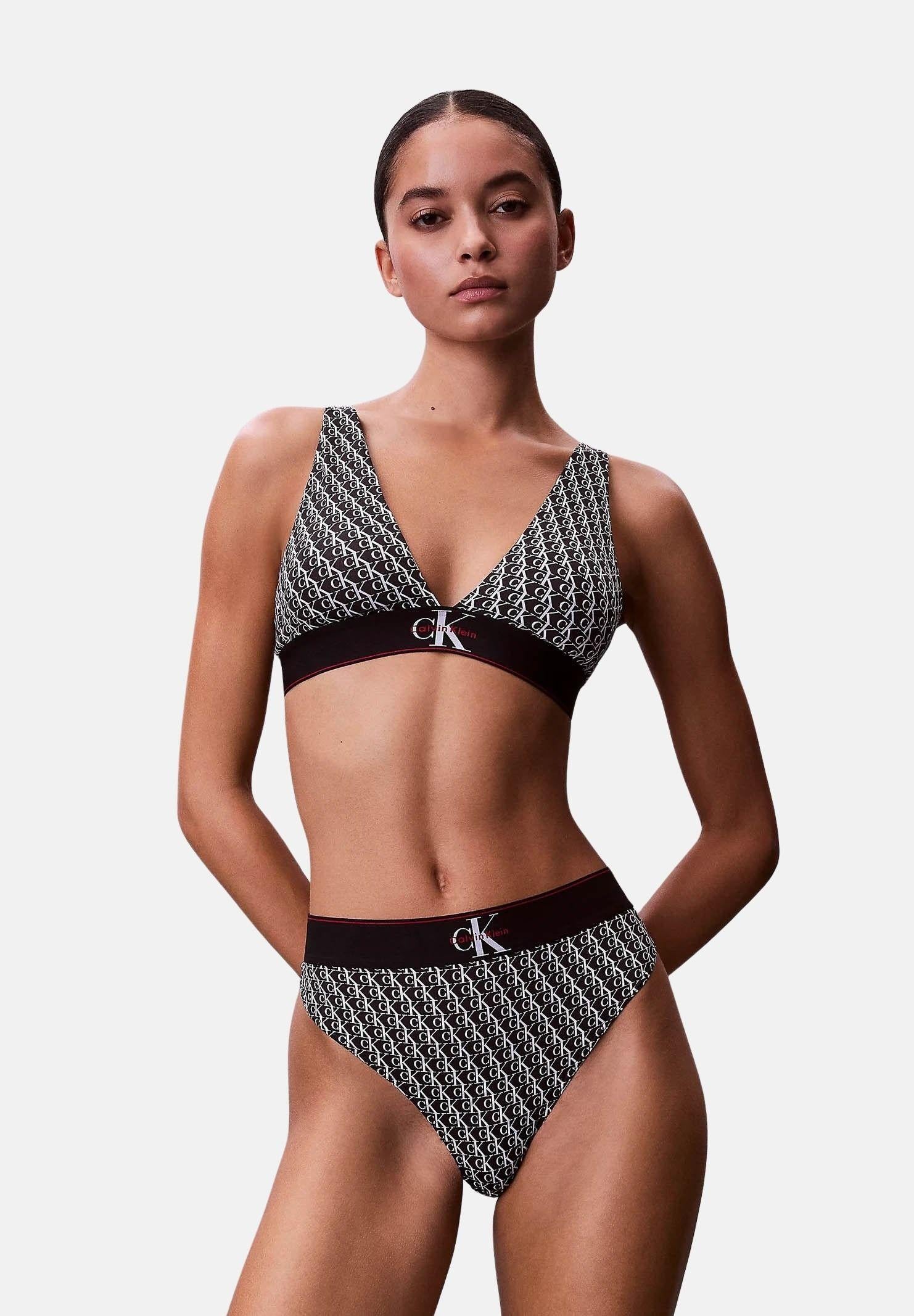 CALVIN KLEIN Perizoma nero da donna caratterizzato da una stampa all-over CK LV00QF8813 2Y1 CALVIN KLEIN