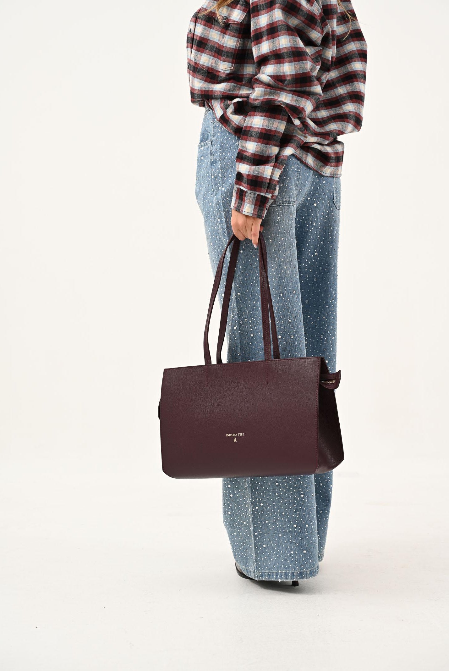 PATRIZIA PEPE Shopper bordeaux da donna 8B0236L001 M536 PATRIZIA PEPE