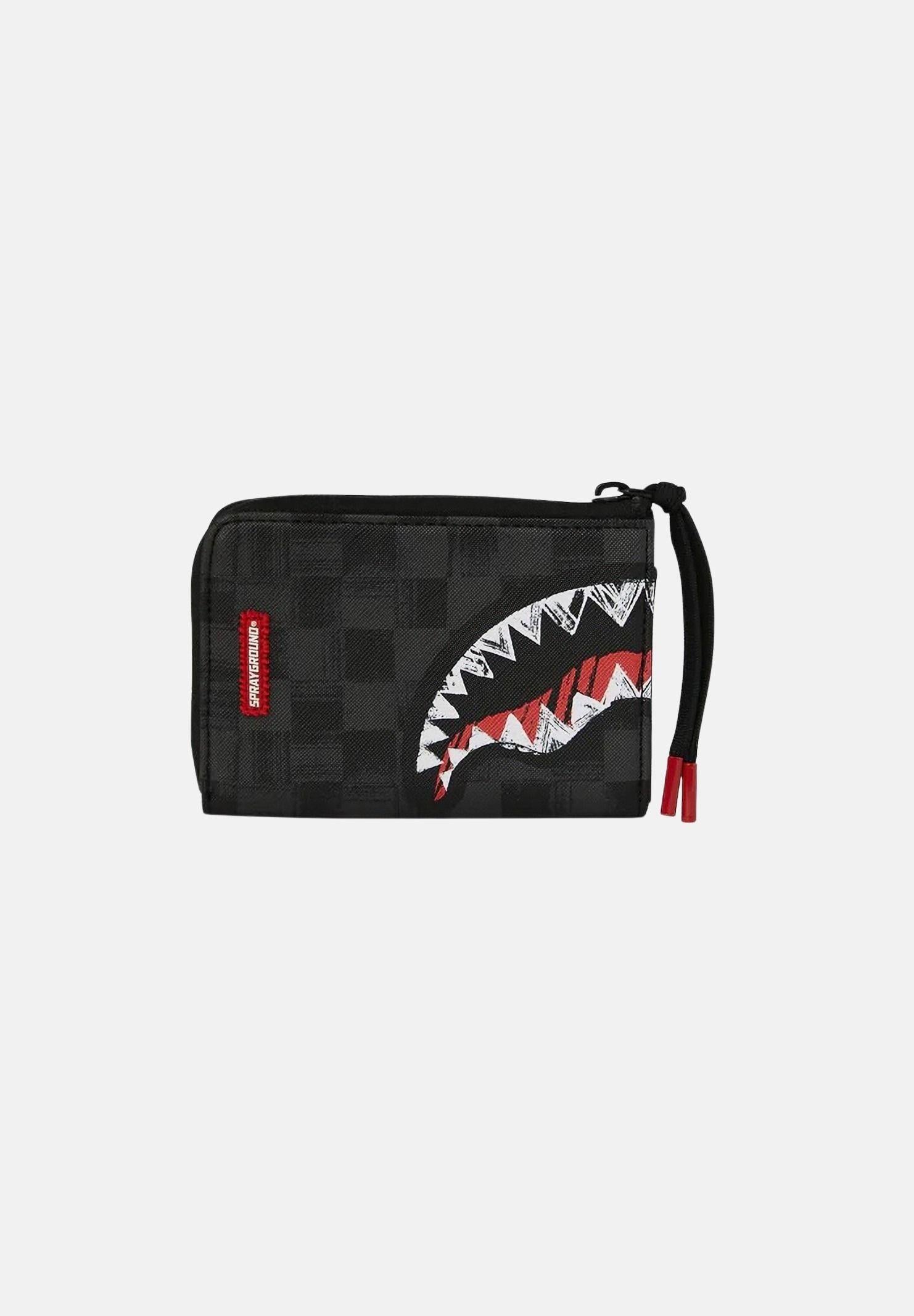 SPRAYGROUND Portafogli SCRIBBLE SHARK WALLET nero per uomo e donna 910W8230NSZ . SPRAYGROUND