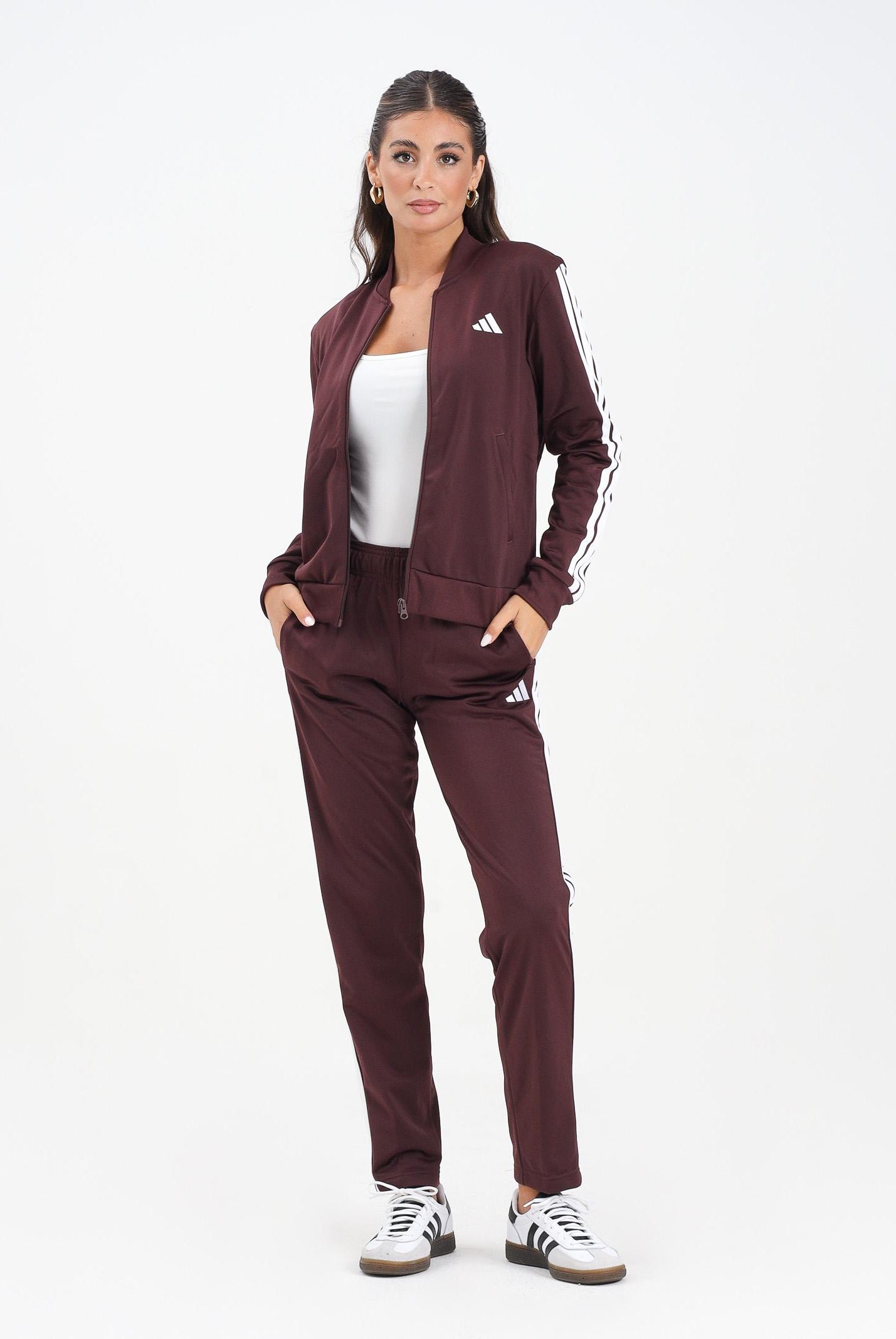 ADIDAS PERFORMANCE Tuta Essentials 3-Stripes bordeaux da donna JD2683 . ADIDAS PERFORMANCE
