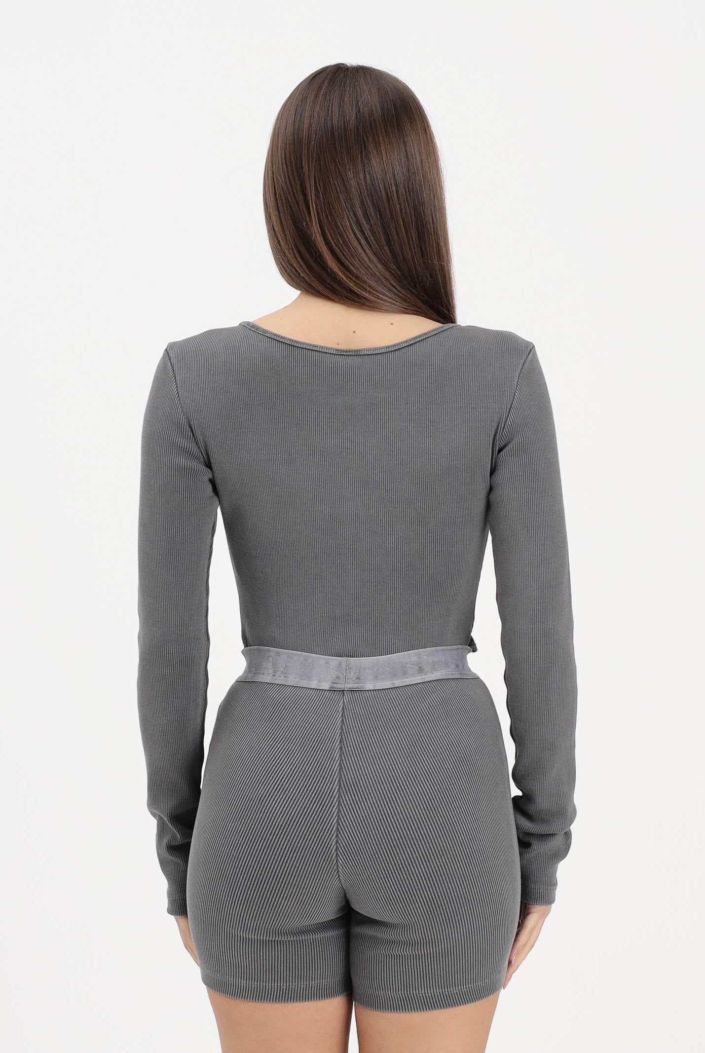 ADIDAS ORIGINALS Body a manica lunga ESSENTIALS RIB WASHED grigio da donna KE1121 . ADIDAS ORIGINALS