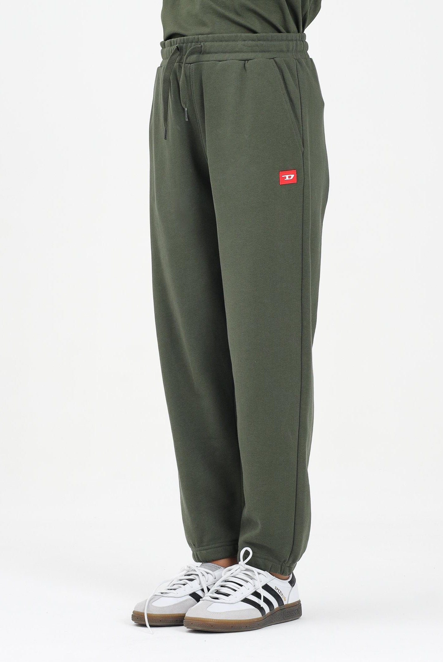 DIESEL Pantalone sportivo verde militare per donna, ragazzi e bambini con logo J024610GEAD K513 DIESEL
