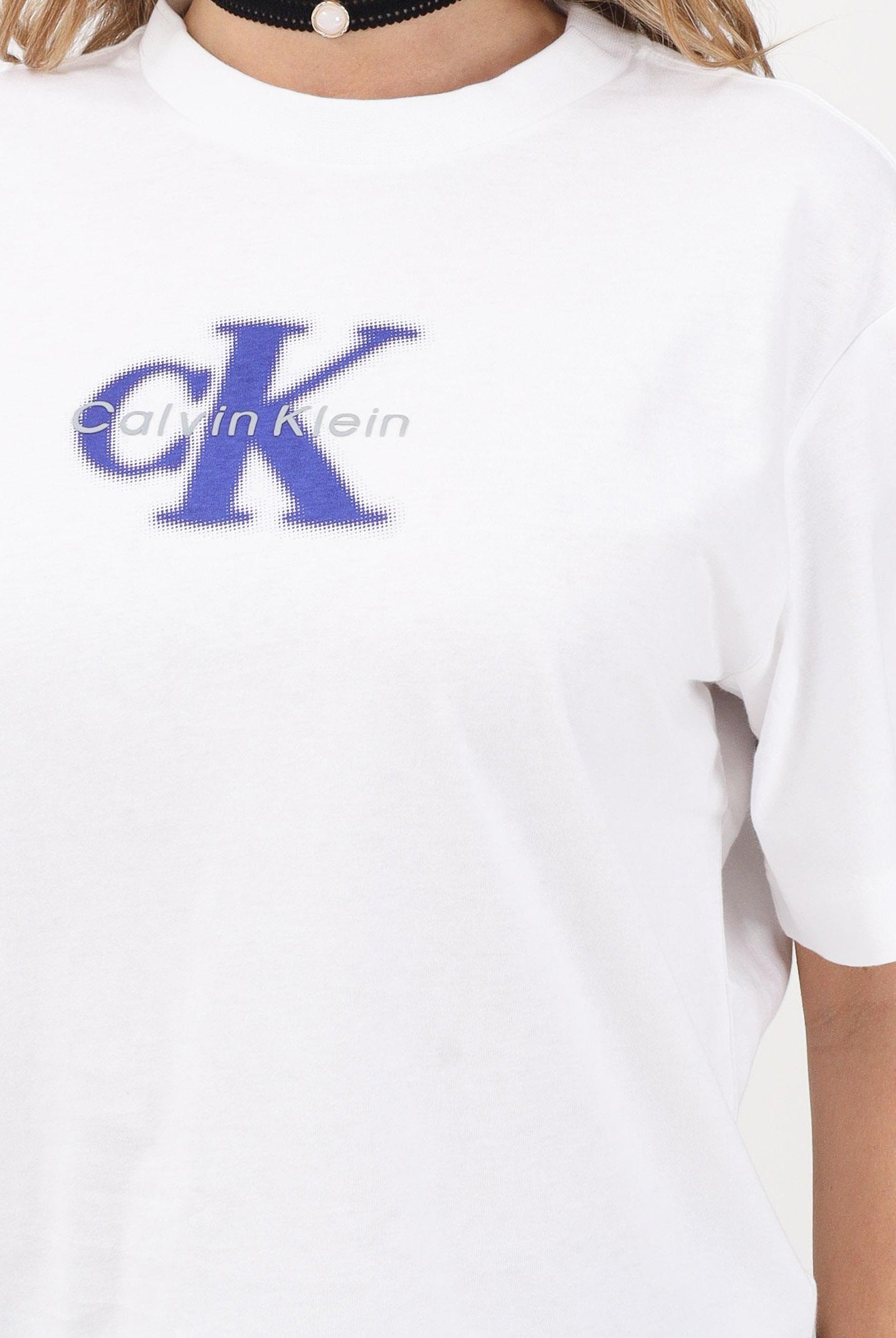 CALVIN KLEIN JEANS T-shirt a manica corta bianca da donna con logo LV047F800G YAF CALVIN KLEIN JEANS