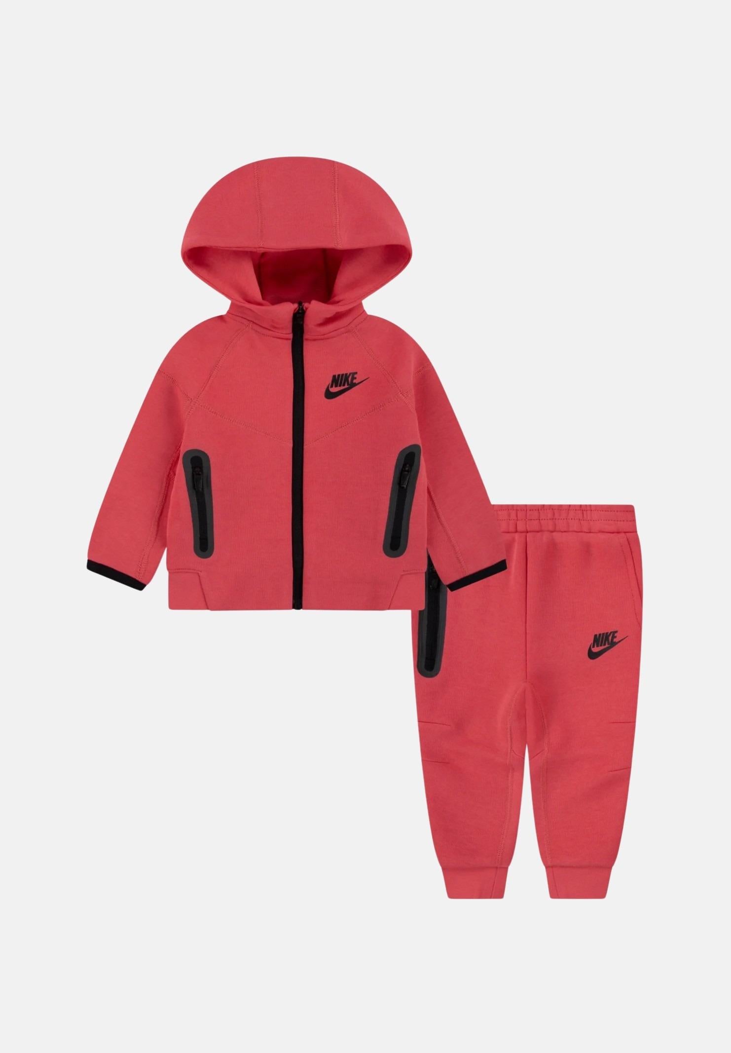 NIKE Tuta Tech Fleece rosso fragola per bambino e bambina 36L050 AI9 NIKE