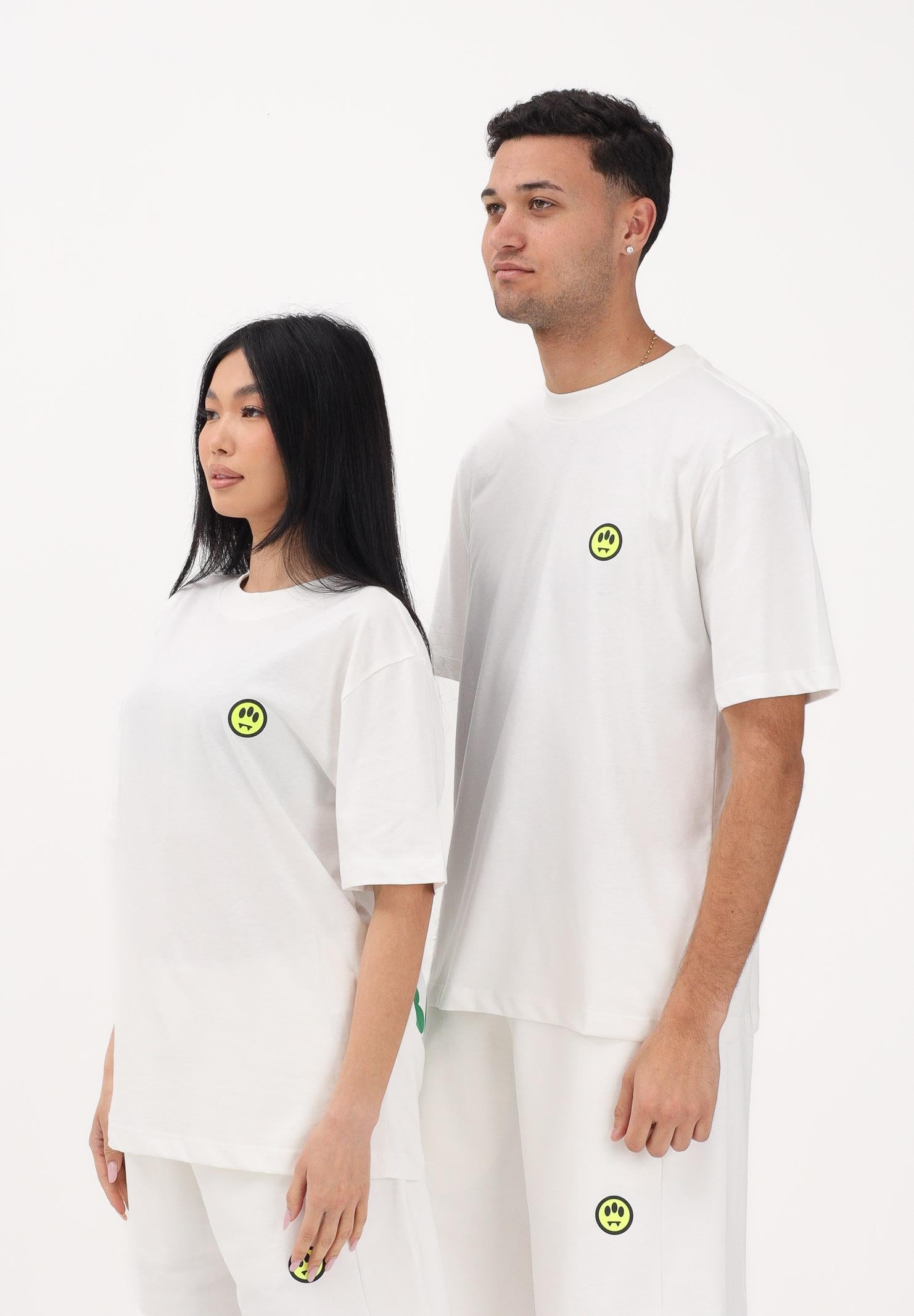 BARROW T-shirt a manica corta bianca per uomo e donna con stampa logo S6BWUATH003 412 BARROW