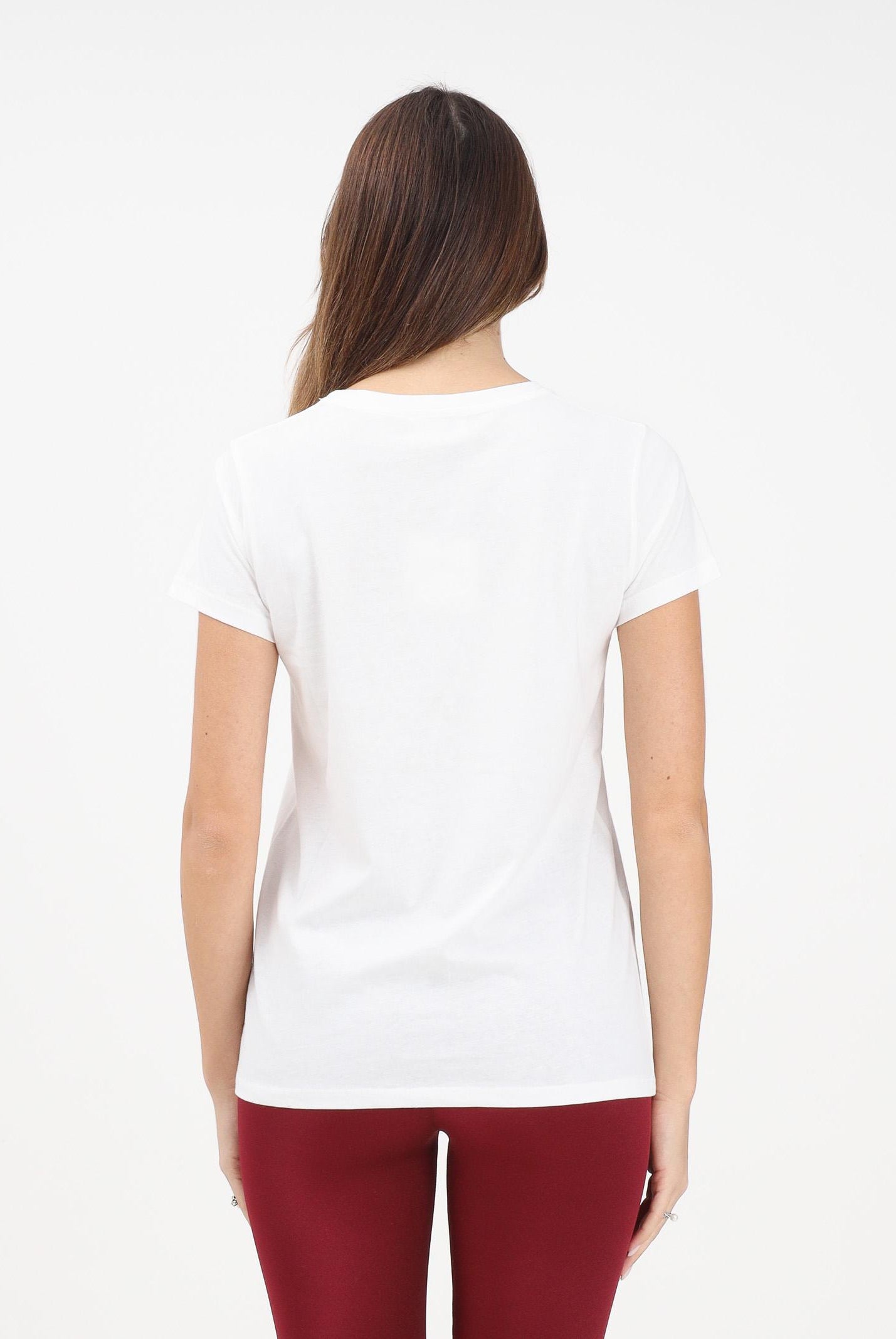 VICOLO T-shirt a manica corta bianca da donna con stampa RF0600 BI VICOLO