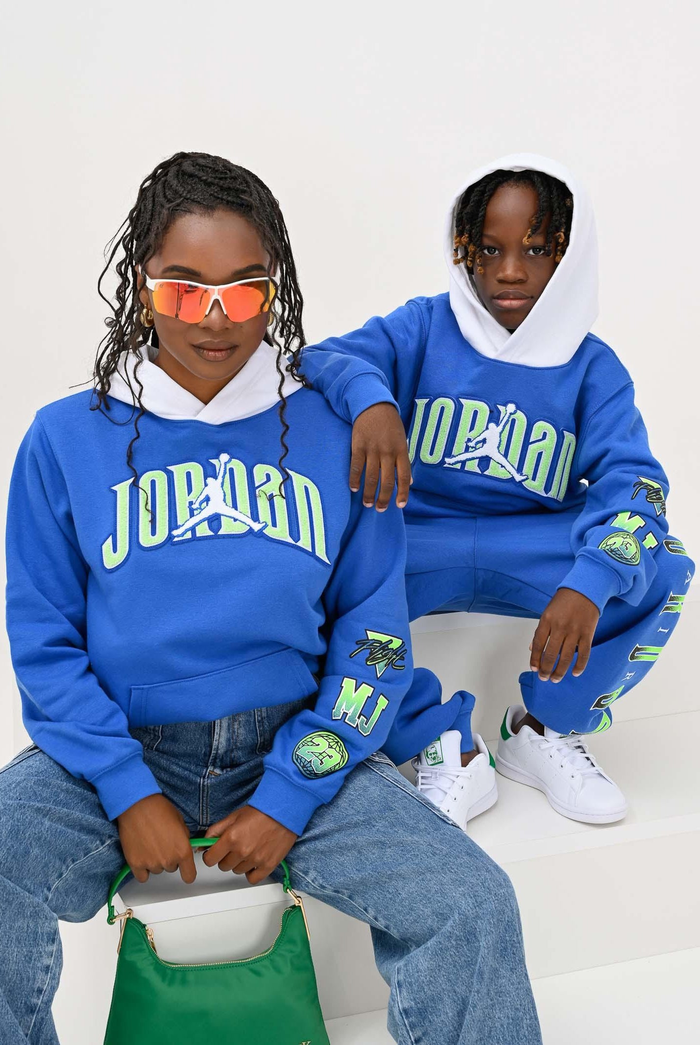 JORDAN Felpa con cappuccio GAMETIME azzurra da bambino 95F209 BB7 JORDAN