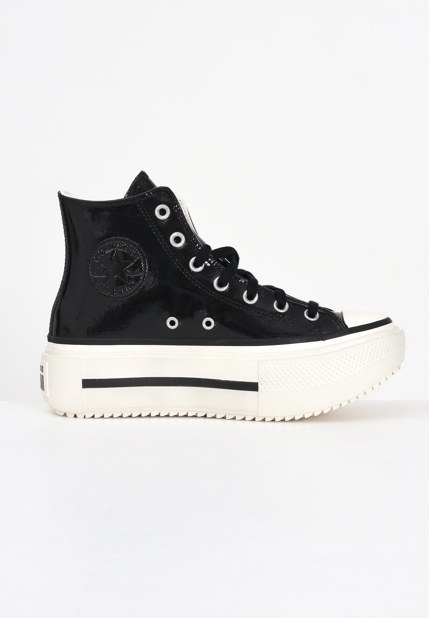 CONVERSE Sneakers Chuck Taylor All Star Lift Double Stack Platform Patent Leather nere da donna A12977C CONVERSE