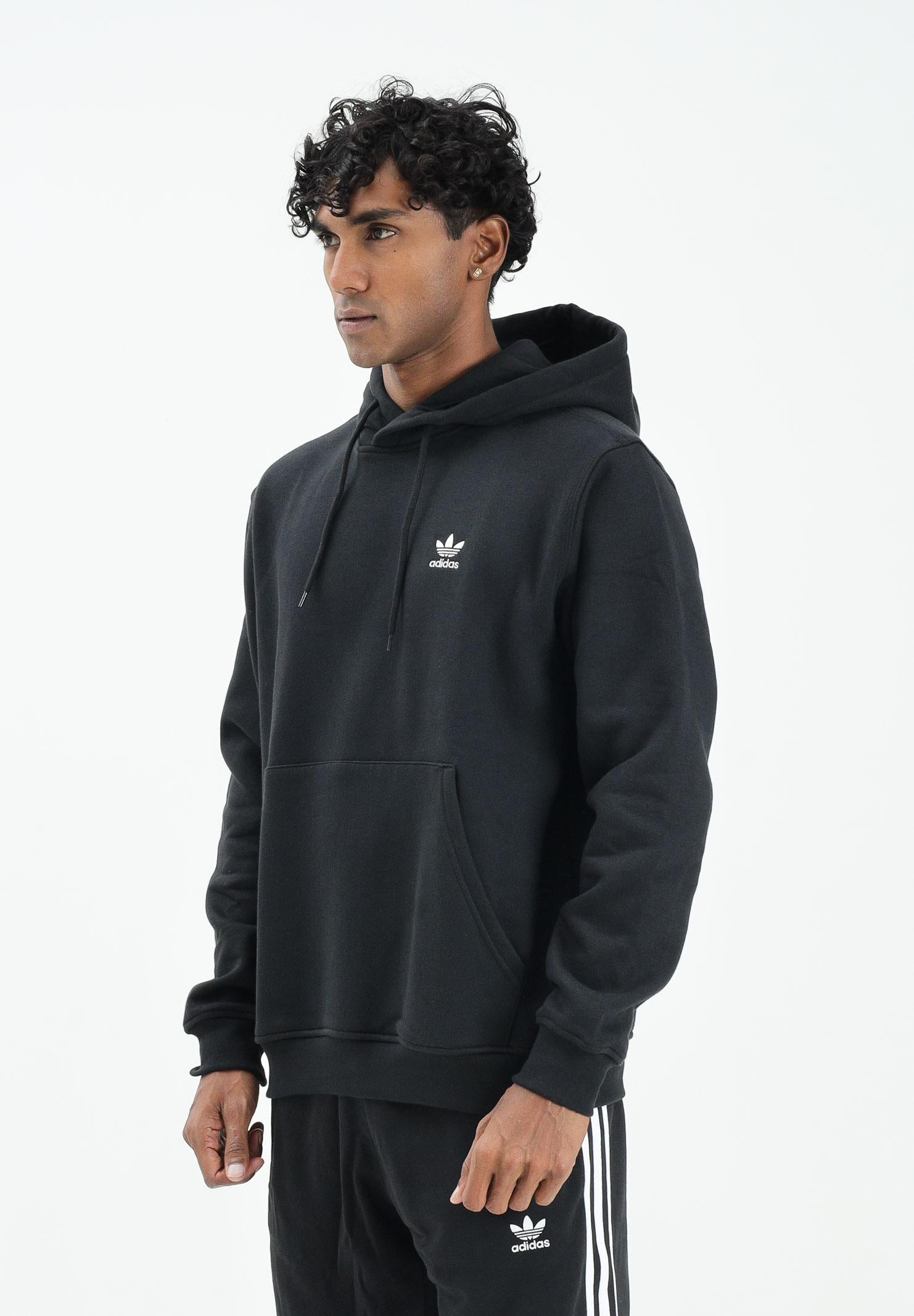 ADIDAS ORIGINALS Felpa con cappuccio Trefoil Essentials nera da uomo IY4930 ADIDAS ORIGINALS