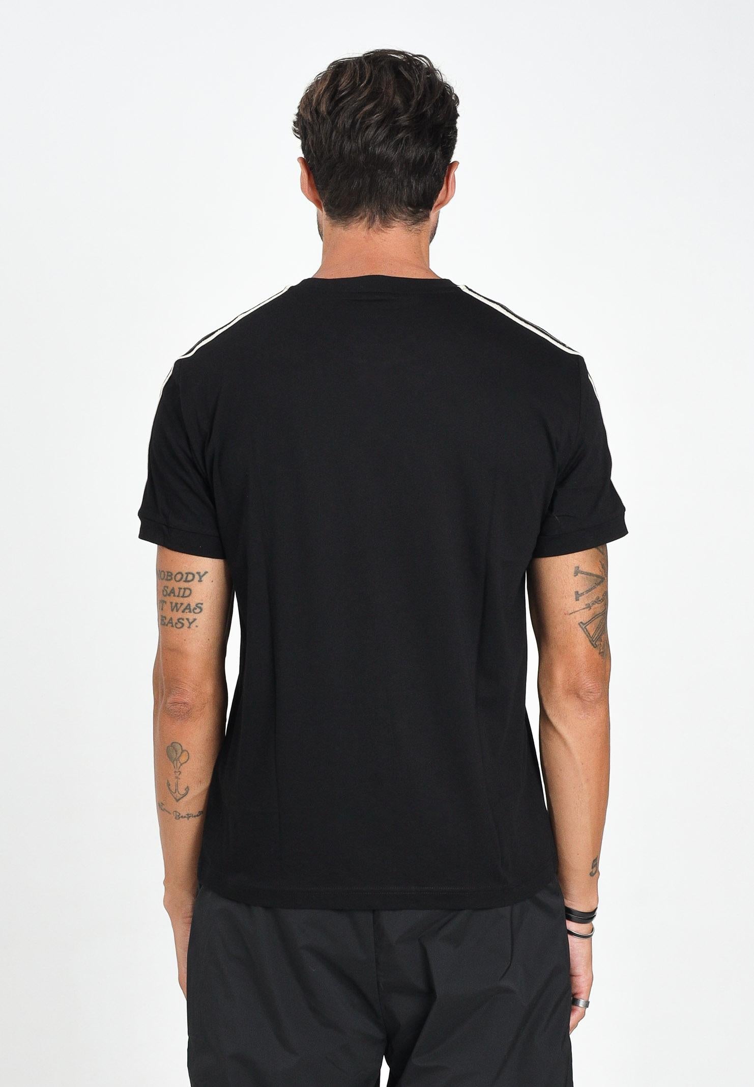 EA7 T-shirt a manica corta nera da uomo con bande logate 7M000956AF10375 UC001 EA7