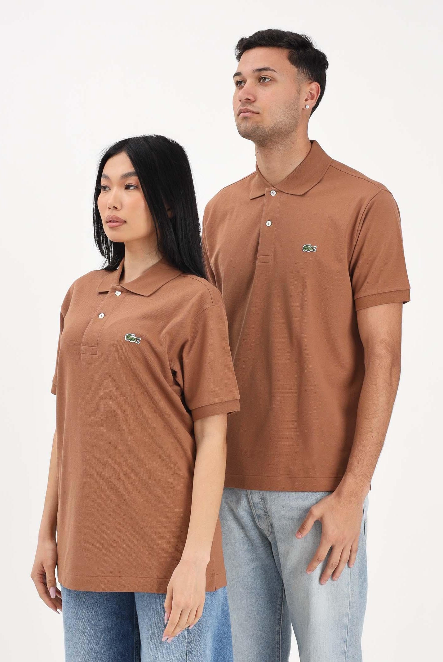 LACOSTE Polo cuoio per uomo e donna con patch logo coccodirllo 1212 LFA LACOSTE