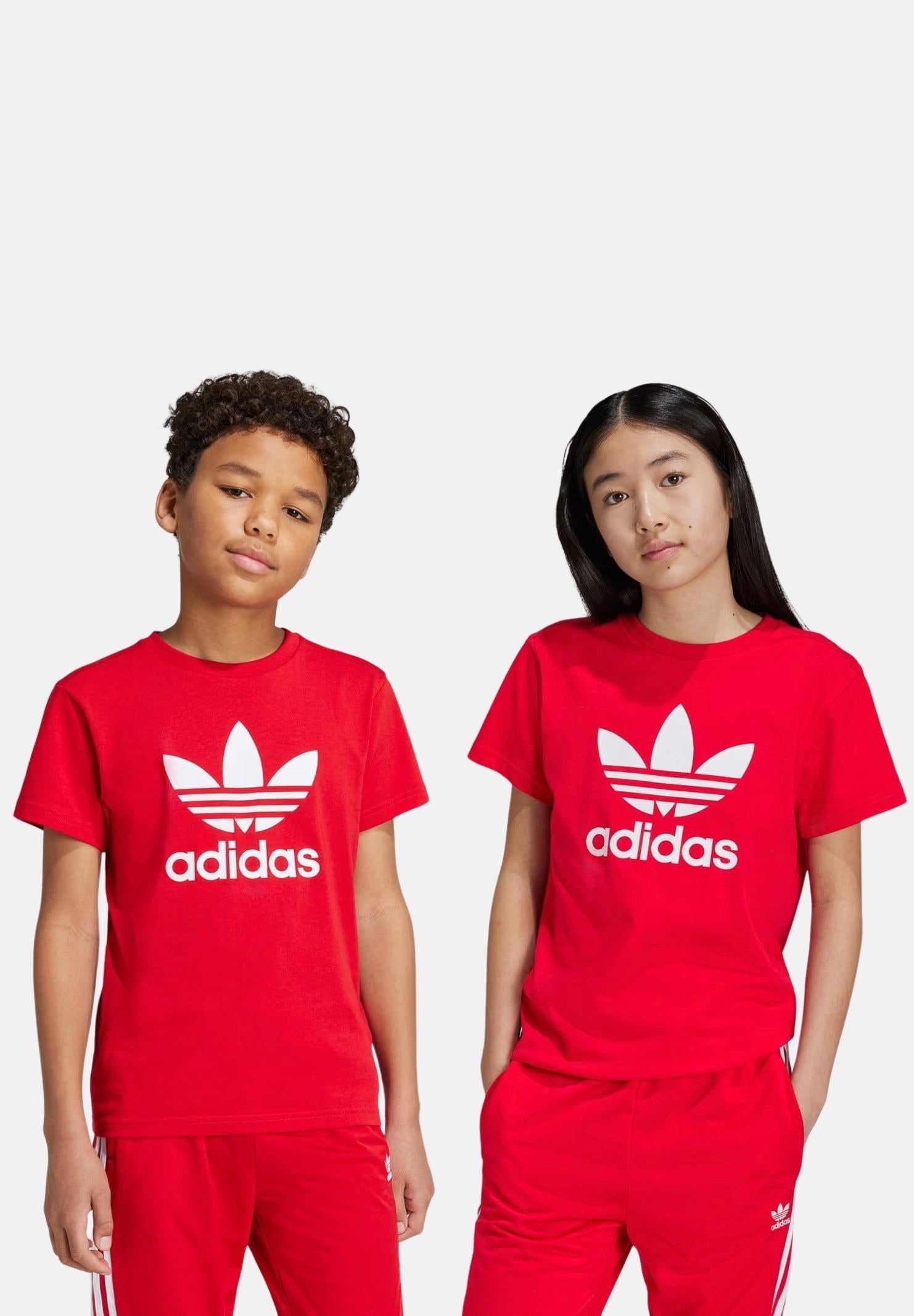 T-shirt a manica corta TREFOIL rossa per bambino e bambina IY7423 ADIDAS ORIGINALS