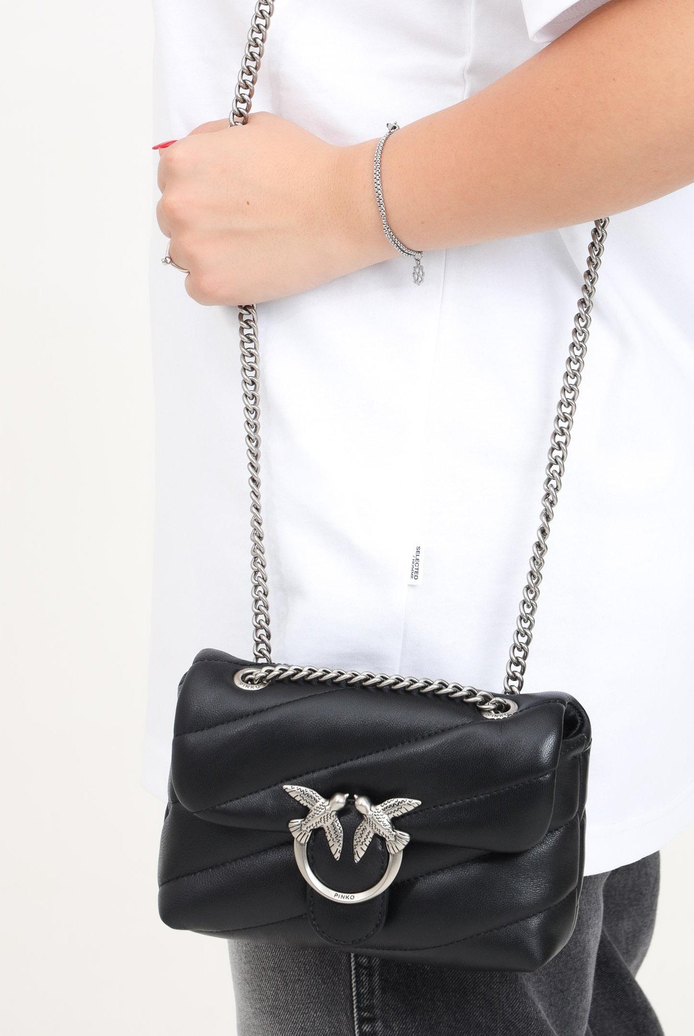 PINKO Borsa a tracolla Baby Love Bag Puff nera da donna 100040A0F2 Z99O PINKO