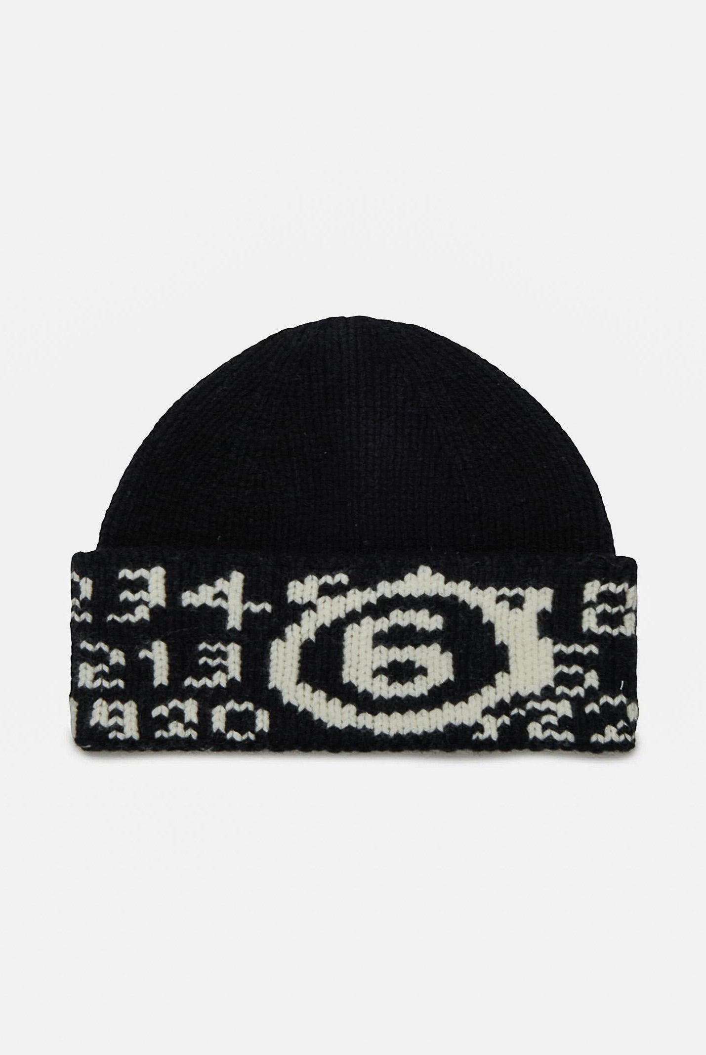 MAISON MARGIELA Berretto di lana nero per uomo e donna con Numeric logo jacquard M60915MM06M M6900 MAISON MARGIELA