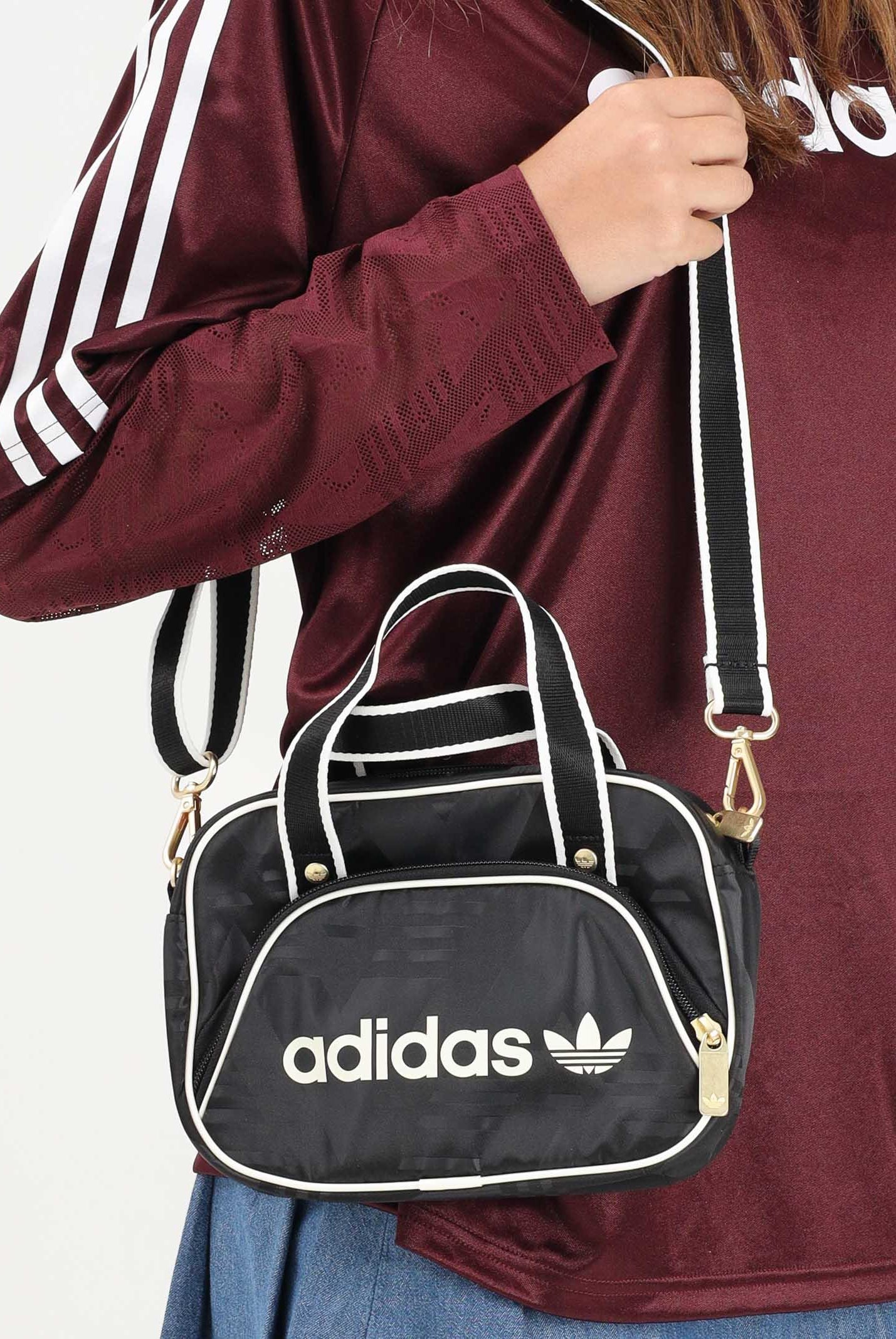 ADIDAS ORIGINALS Borsa a mano AIRLINER SMALL nera da donna KE2316 . ADIDAS ORIGINALS