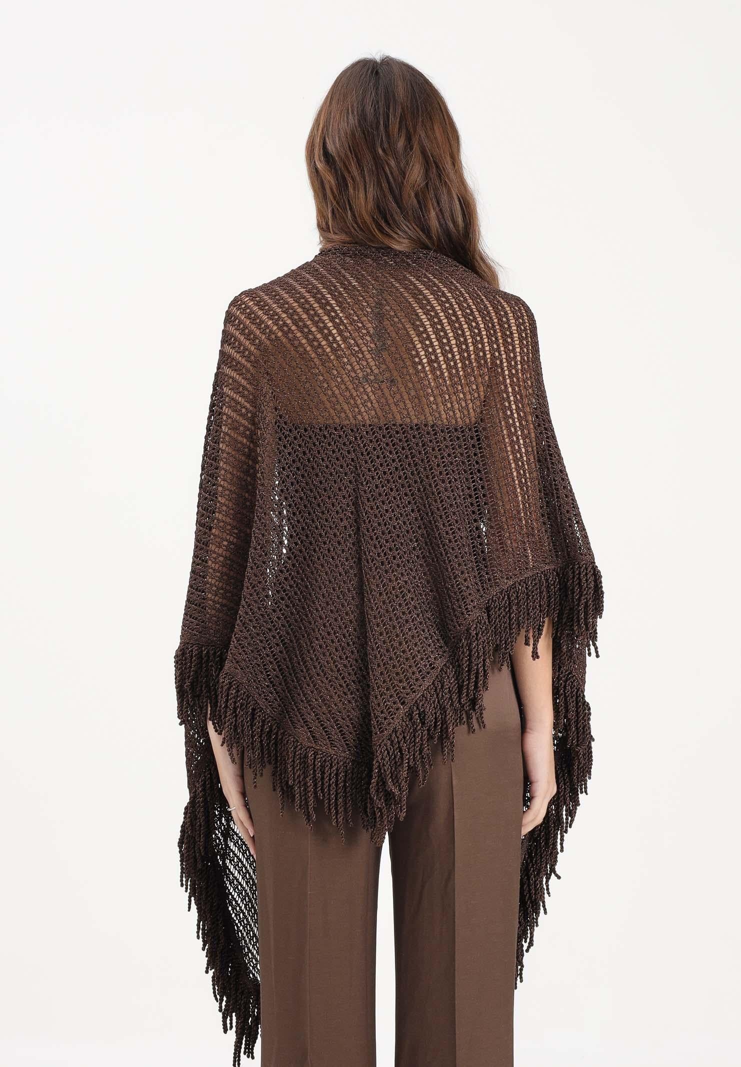 SIMONA CORSELLINI Stola cacao da donna in maglia crochet P26CPSLO0101 V0771 SIMONA CORSELLINI