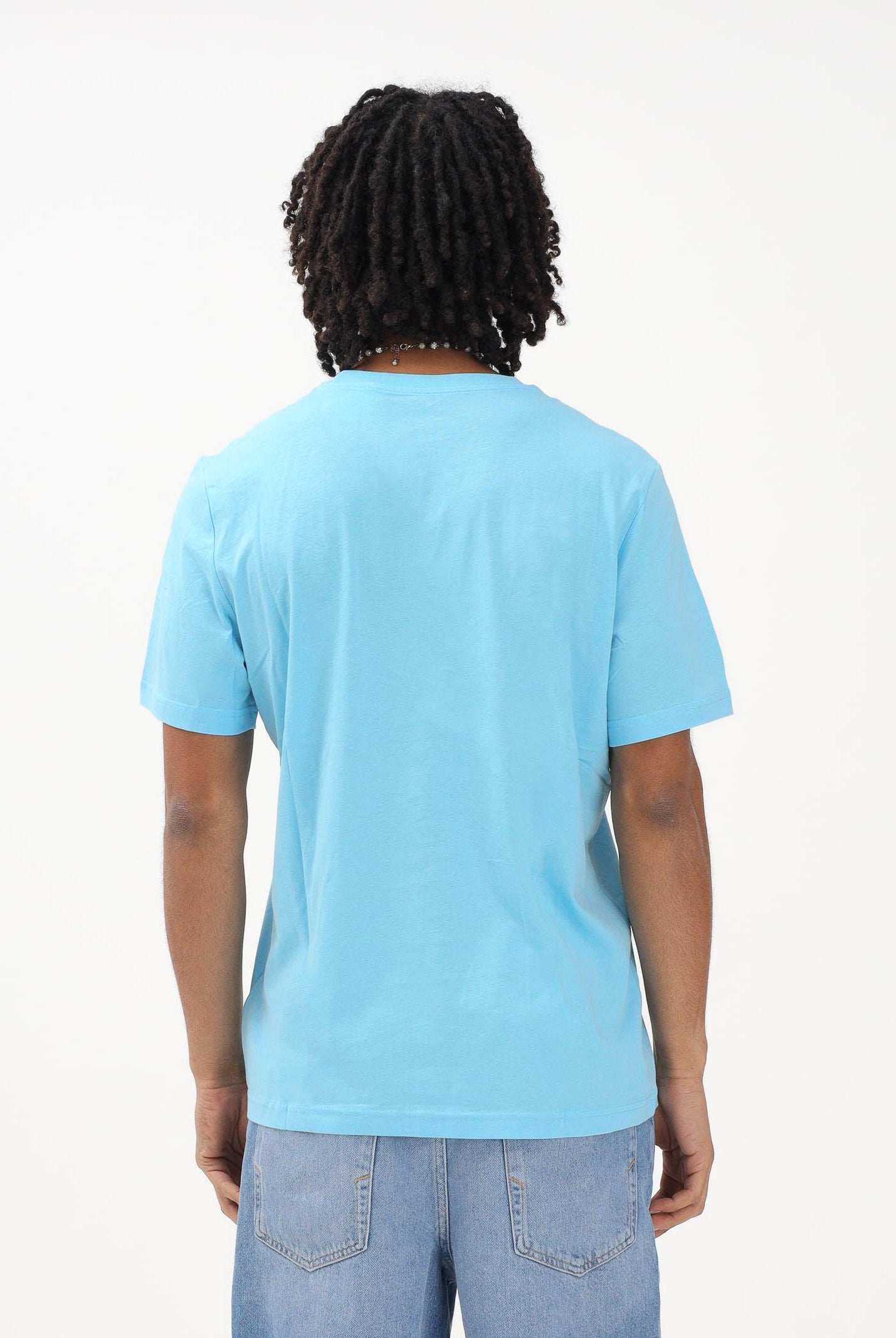 PUMA T-shirt a manica corta Essentials 2 Colour N.1 Logo azzurra da uomo 684708 47 PUMA