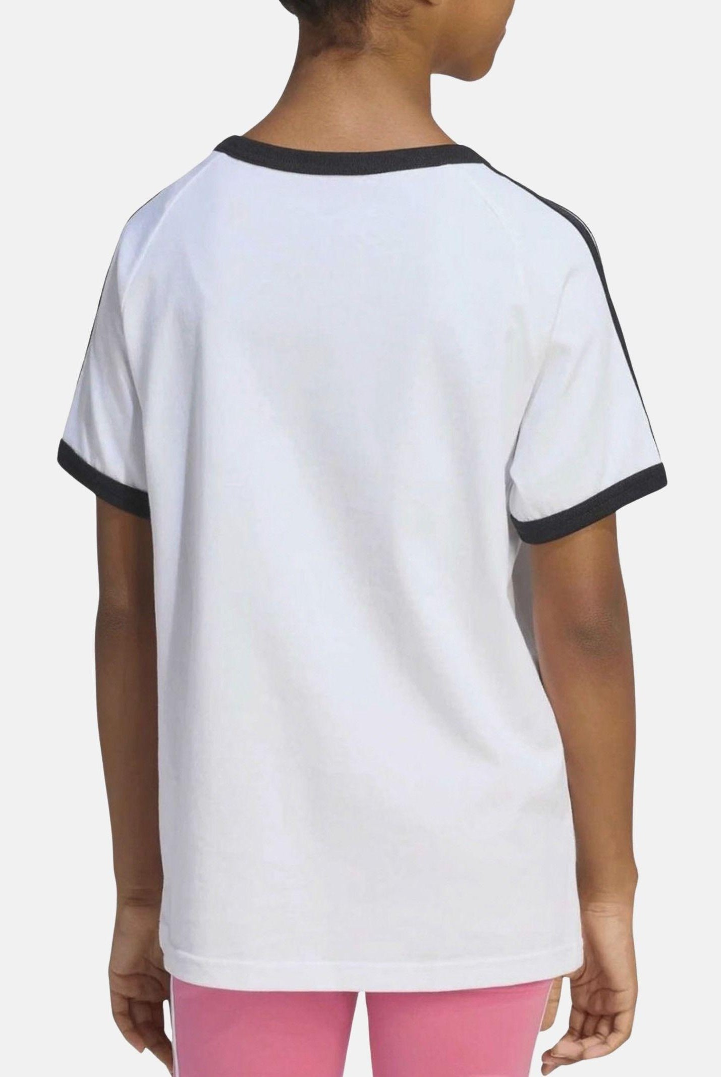 ADIDAS ORIGINALS T-shirt a manica corta 3 STRIPES bianca per bambino e bambina KE0920 . ADIDAS ORIGINALS