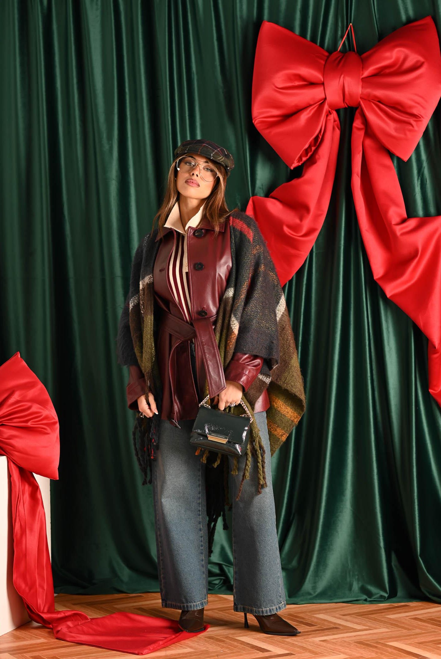 MAX MARA Giacca in morbida nappa bordeaux da donna con cintura 2526446021600 001 MAX MARA