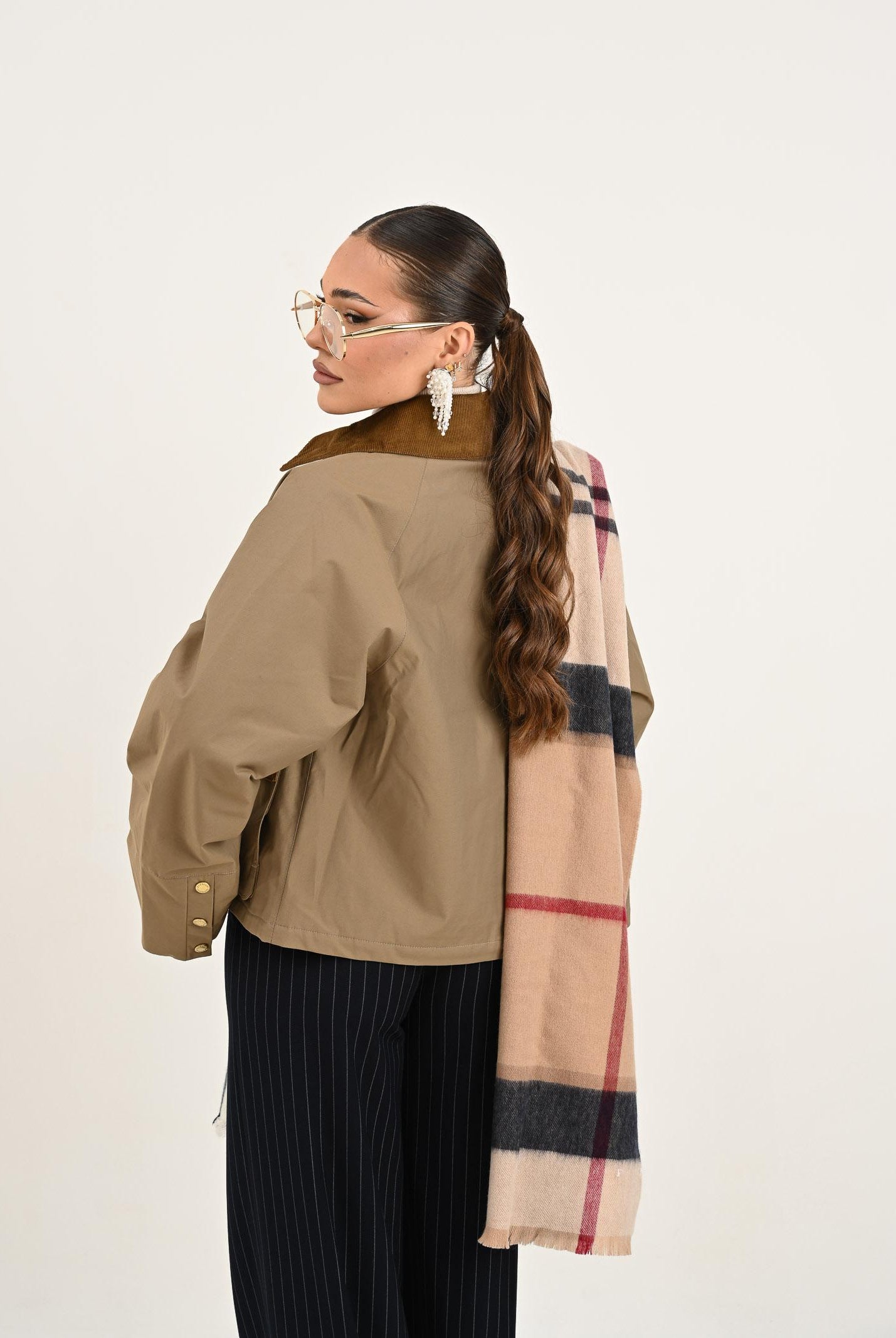 BARBOUR Sciarpa Rosefield in tartan beige per uomo e donna 252MLSC0354 BR51 BARBOUR