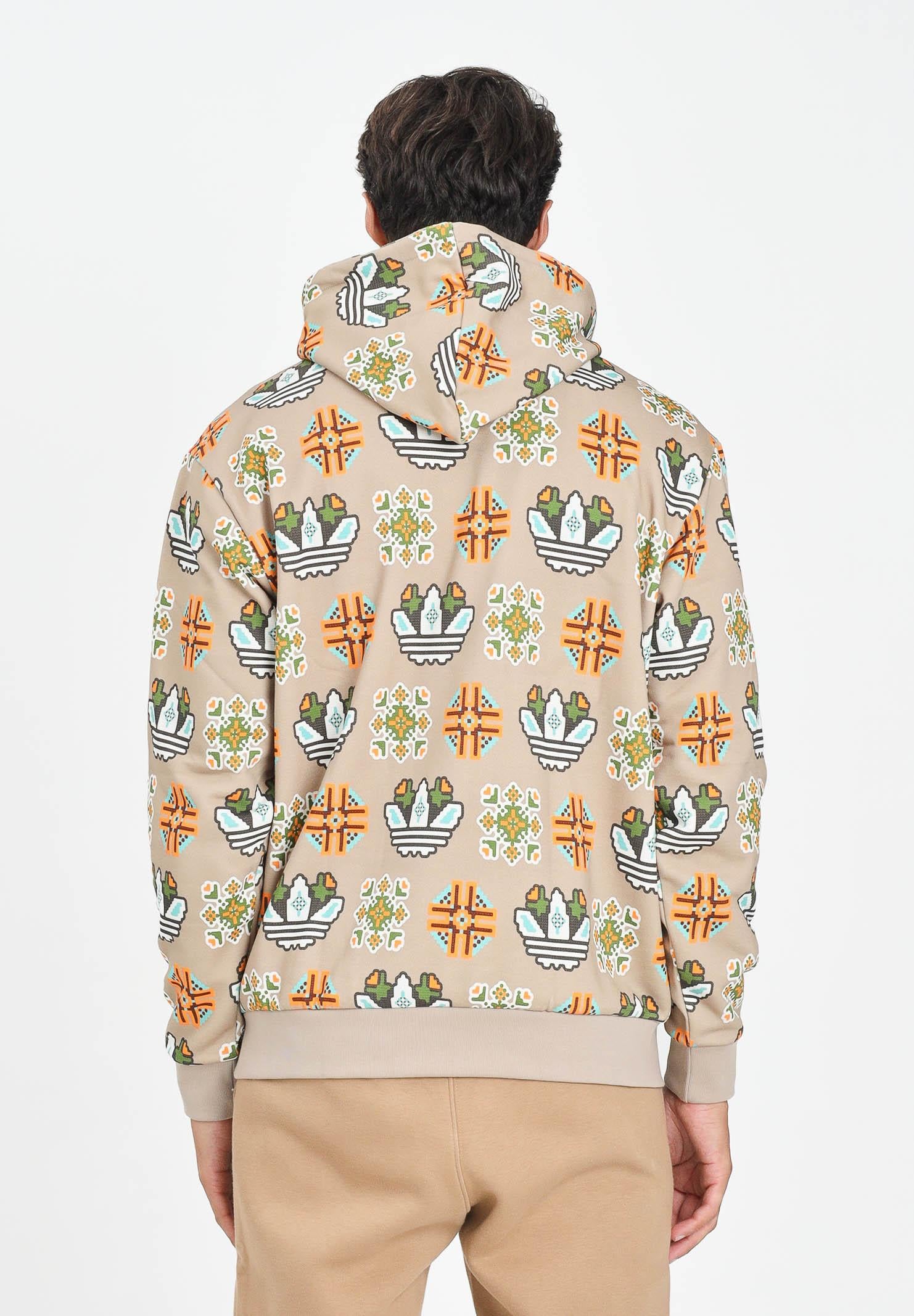 ADIDAS ORIGINALS Felpa con cappuccio GRAPHIC HD FLEECE beige da uomo JW1084 ADIDAS ORIGINALS