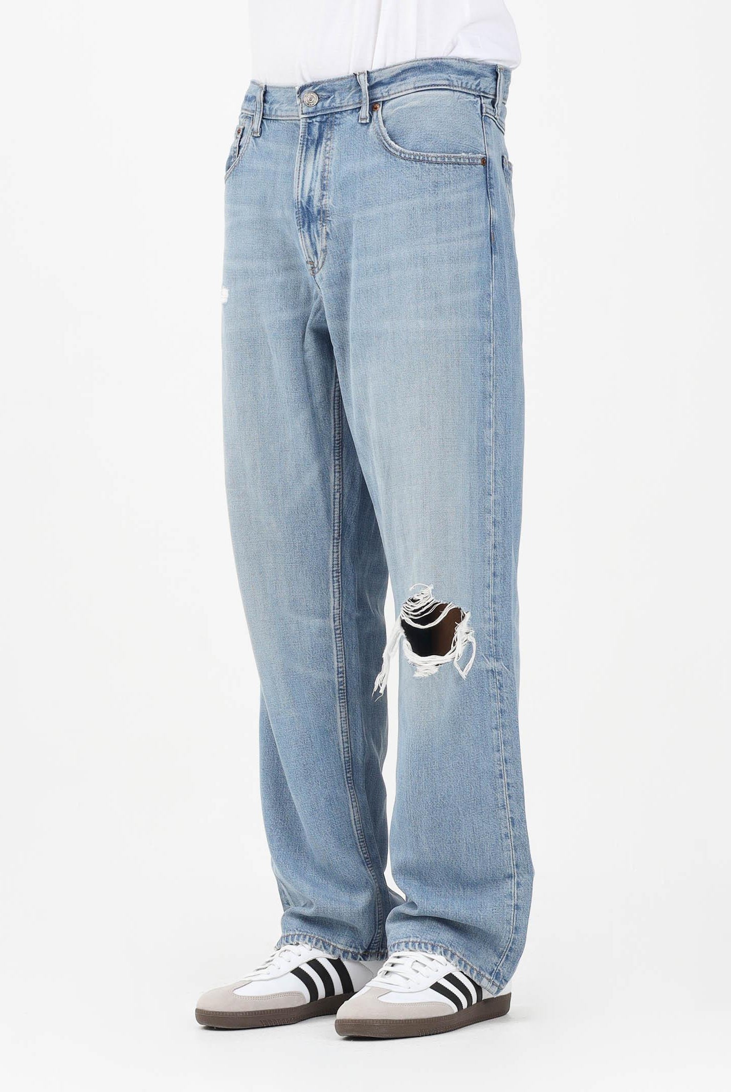 CALVIN KLEIN JEANS Jeans Straight 90's Tencel Blend in denim medio da uomo LV04RE718G2U1 . CALVIN KLEIN JEANS