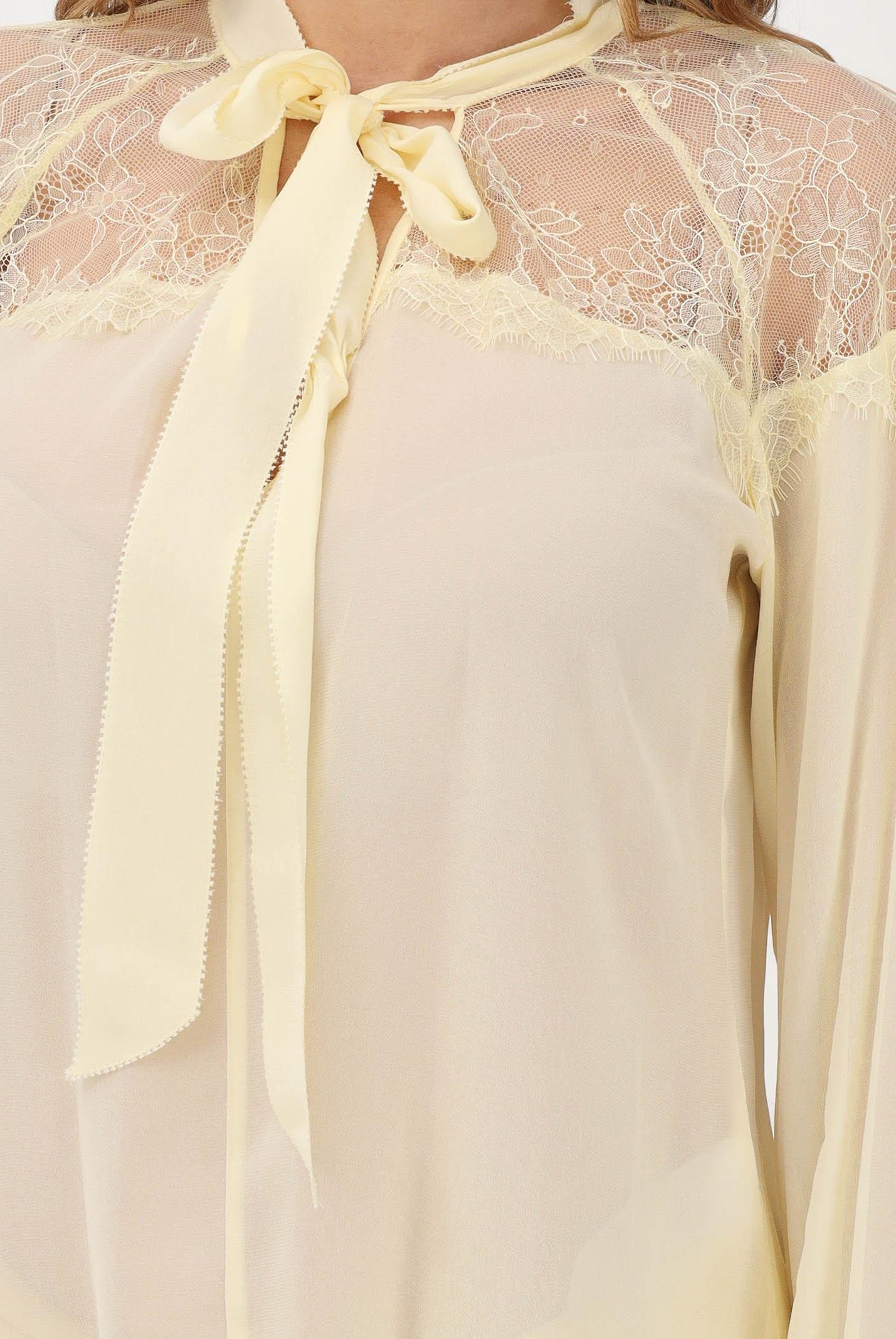 PATRIZIA PEPE Blusa gialla da donna con fiocco 8C0859A692 Y478 PATRIZIA PEPE