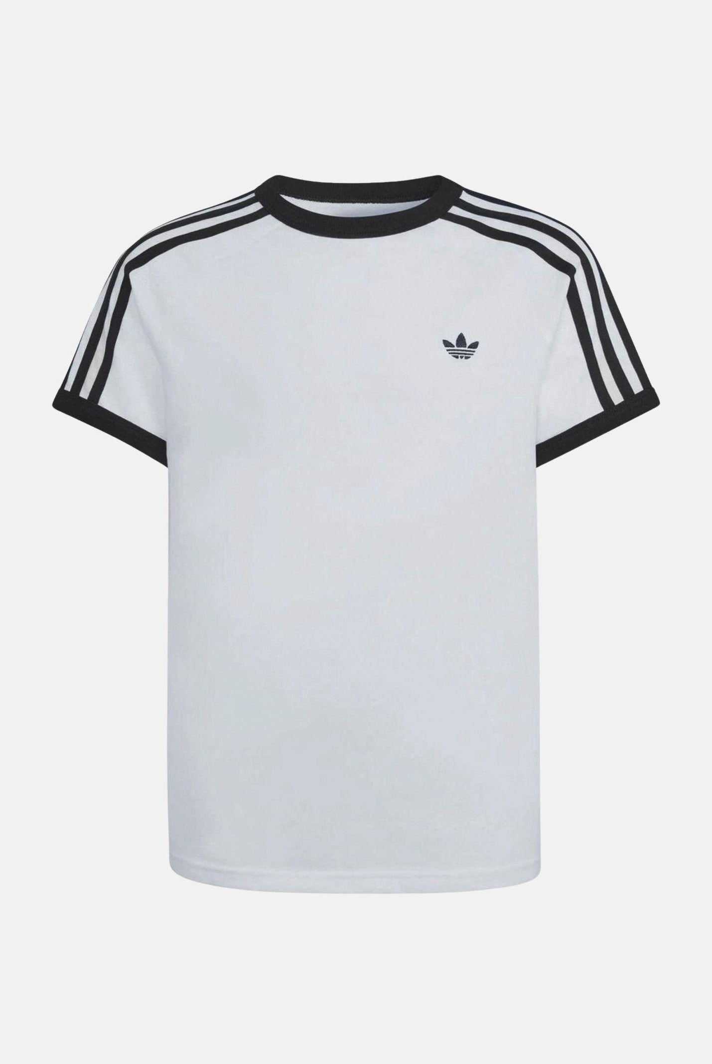 ADIDAS ORIGINALS T-shirt a manica corta 3 STRIPES bianca per bambino e bambina KE0920 . ADIDAS ORIGINALS