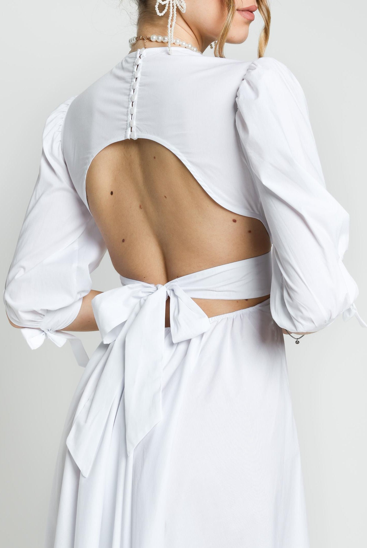 SANTAS Abito midi TIRAMISU' bianco da donna PV25019 BIANCO SANTAS