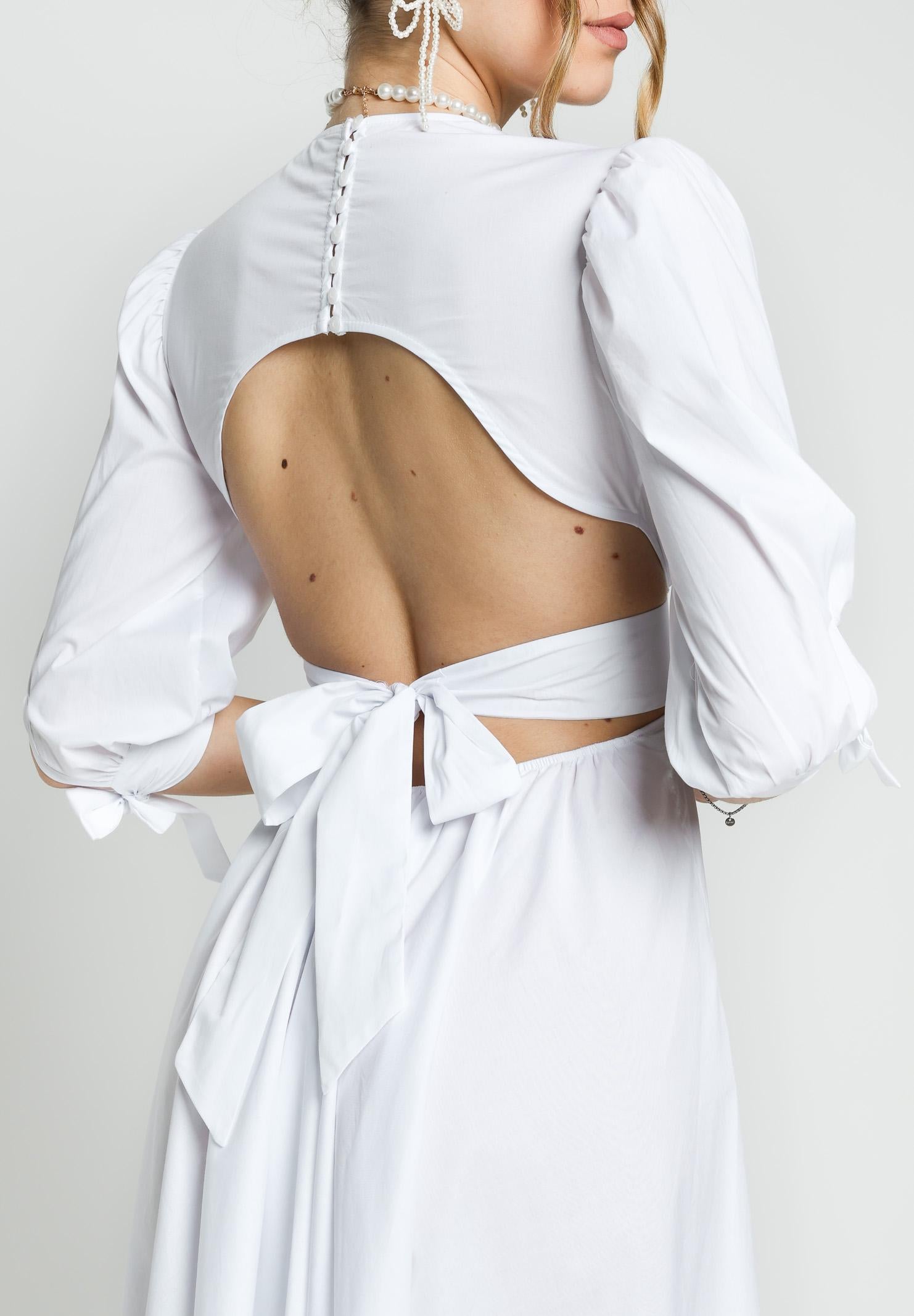 SANTAS Abito midi TIRAMISU' bianco da donna PV25019 BIANCO SANTAS