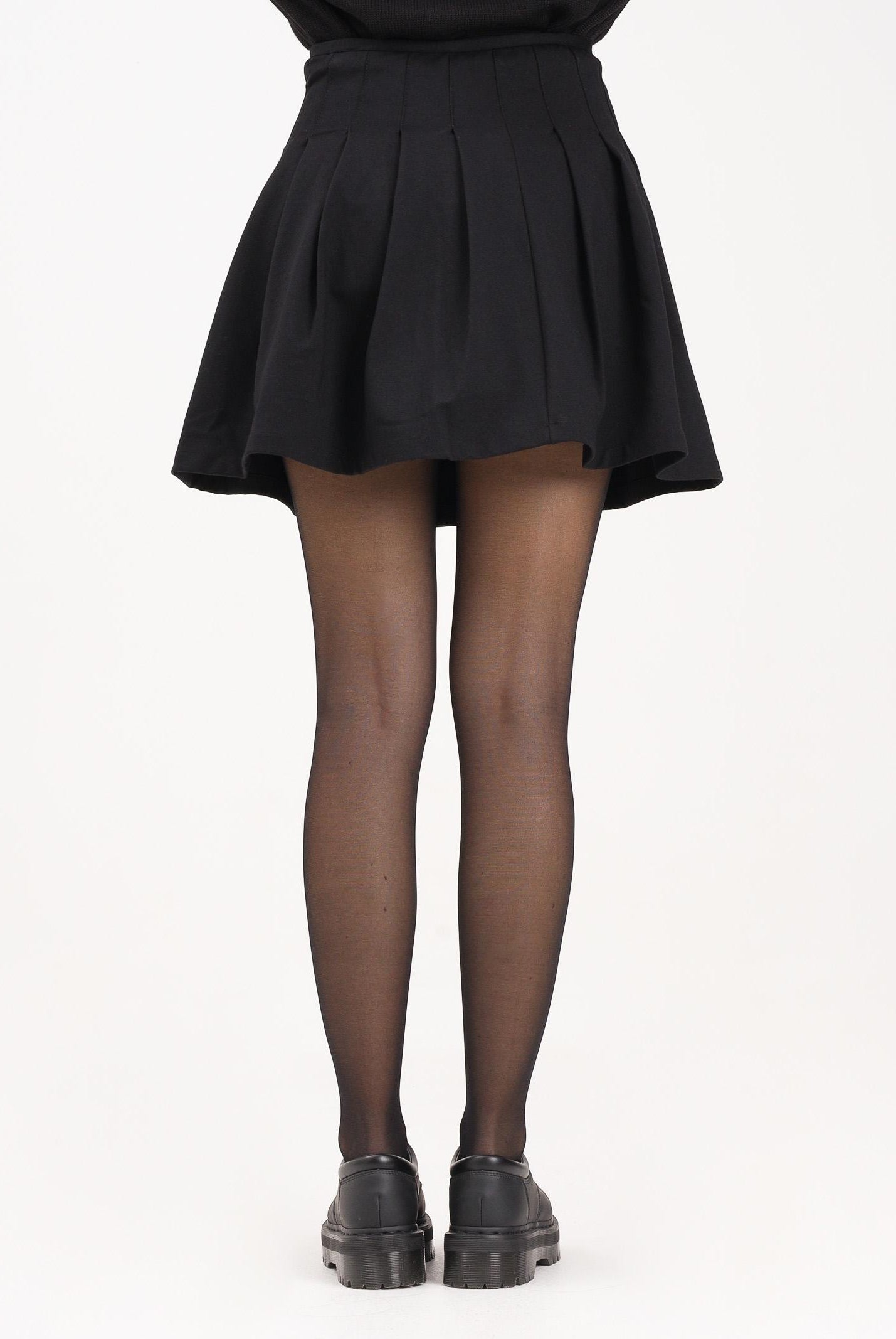 GCDS Gonna corta nera da donna dallo stile college B2CW3206KJ7 99 GCDS