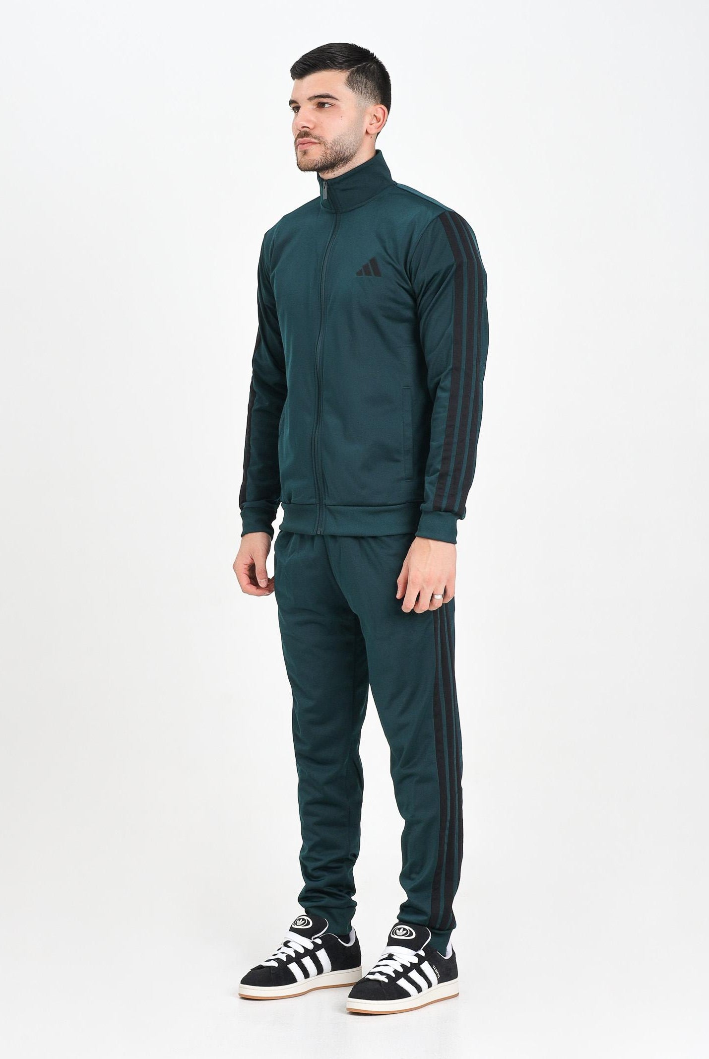 ADIDAS PERFORMANCE Tuta Basic 3 Strisce Tricot verde da uomo JX5502 ADIDAS PERFORMANCE