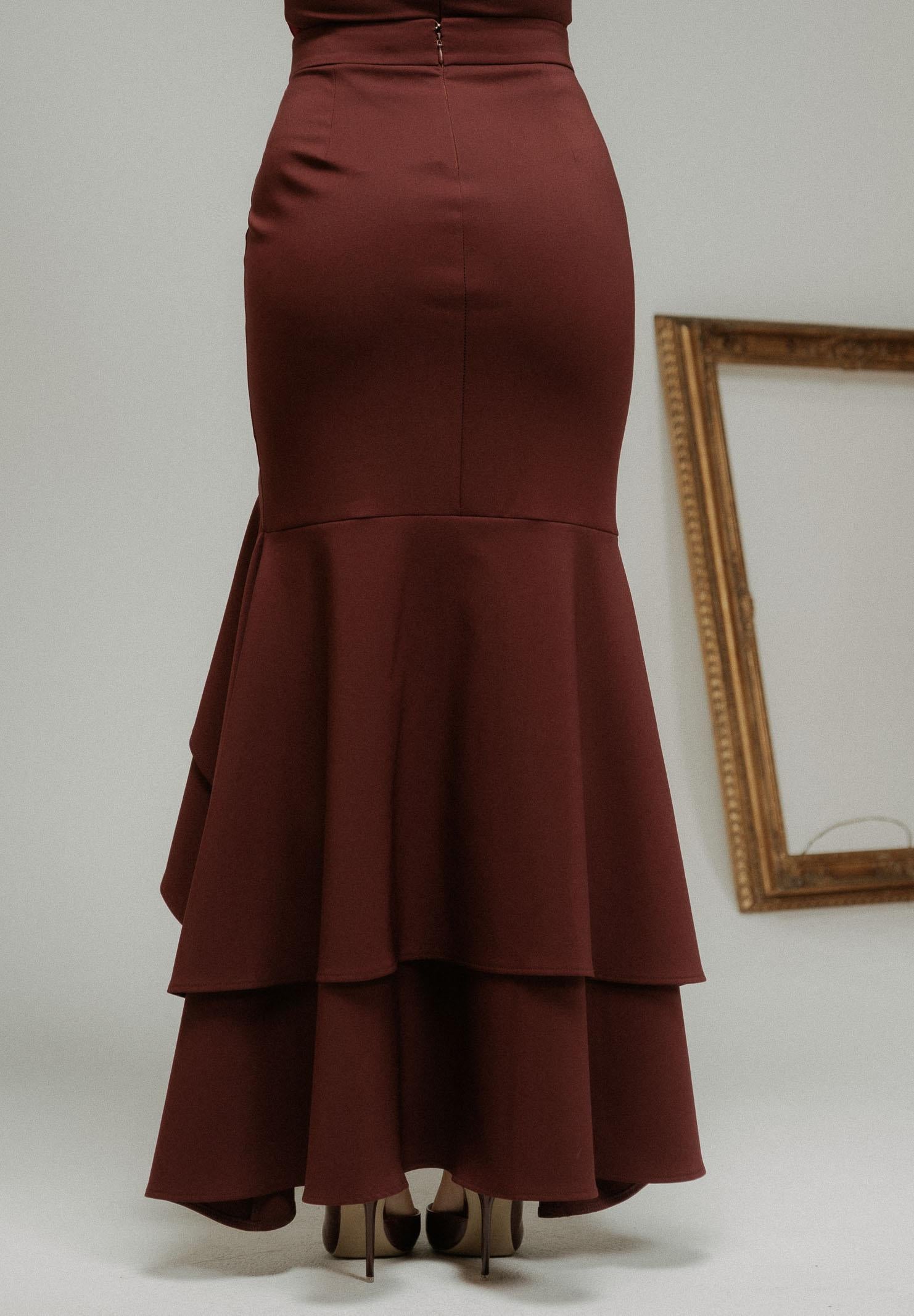 SANTAS Gonna lunga ÉLAN bordeaux da donna PV2606 PR SANTAS