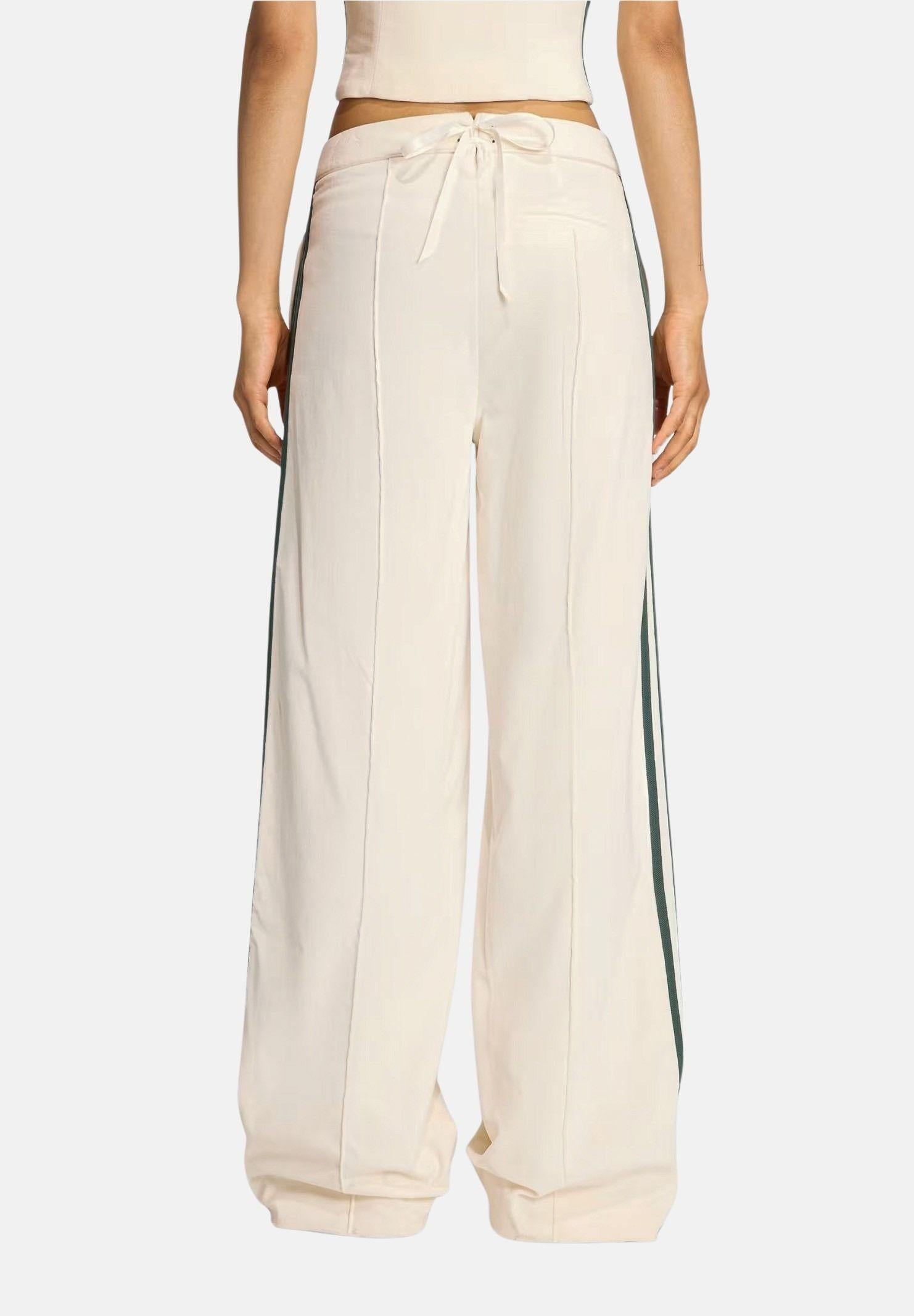 ADIDAS ORIGINALS Pantalone sportivo in velluto panna e verde da donna KF2303 . ADIDAS ORIGINALS