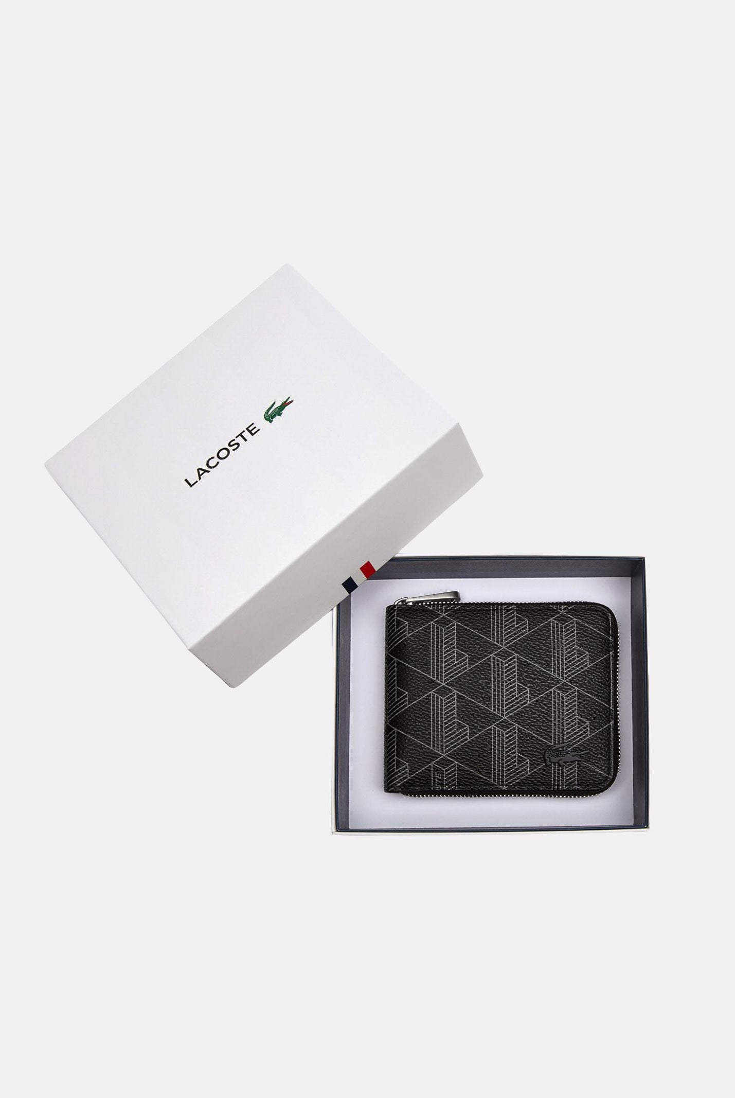 LACOSTE Portafogli nero da uomo con motivo monogram NH4005 H45 LACOSTE