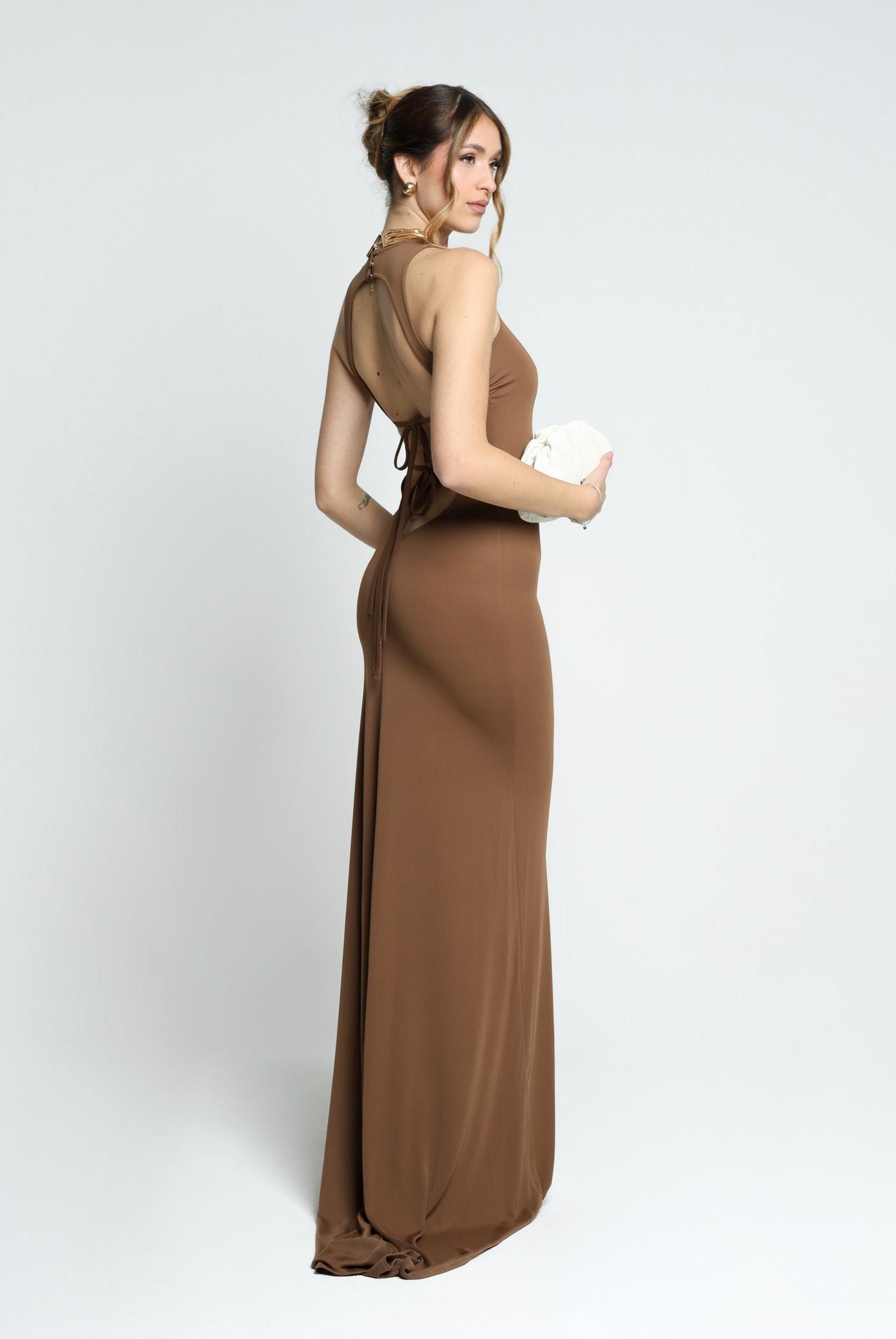 SANTAS Abito lungo BON BON marrone da donna PV25010 MARRONE SANTAS