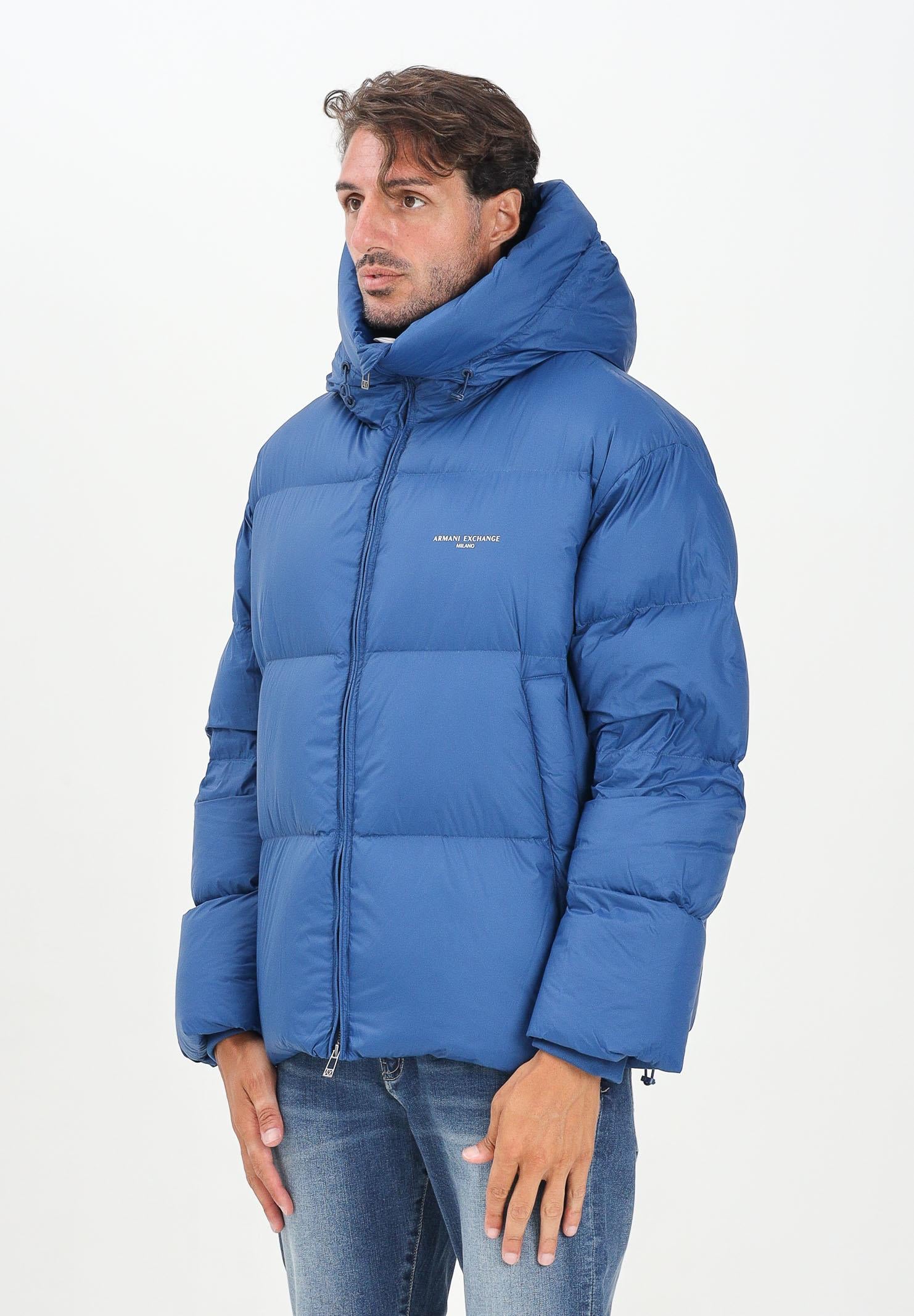 ARMANI EXCHANGE Piumino blu acceso da uomo con logo XM001115AF16589 UB079 ARMANI EXCHANGE