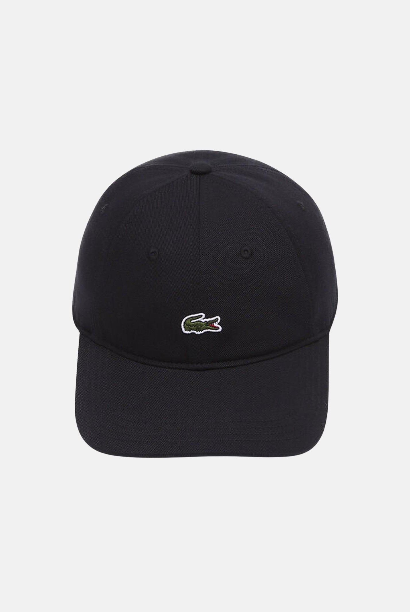 LACOSTE Cappello con visiera nero per uomo e donna con patch logo coccodrillo RK0491 031 LACOSTE
