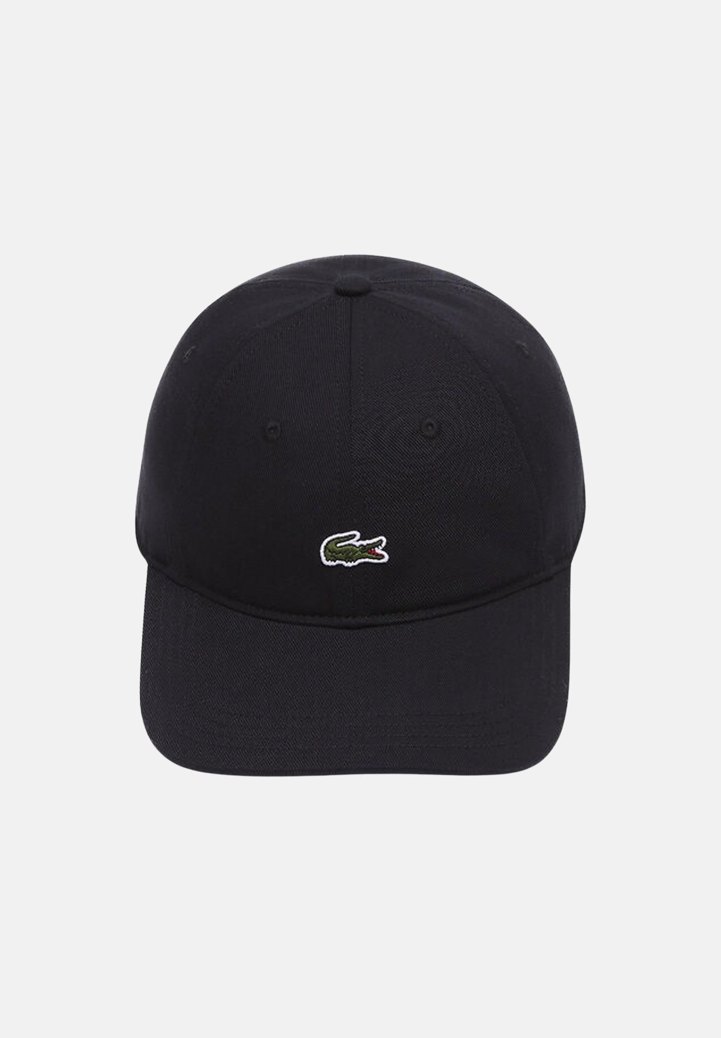 LACOSTE Cappello con visiera nero per uomo e donna con patch logo coccodrillo RK0491 031 LACOSTE
