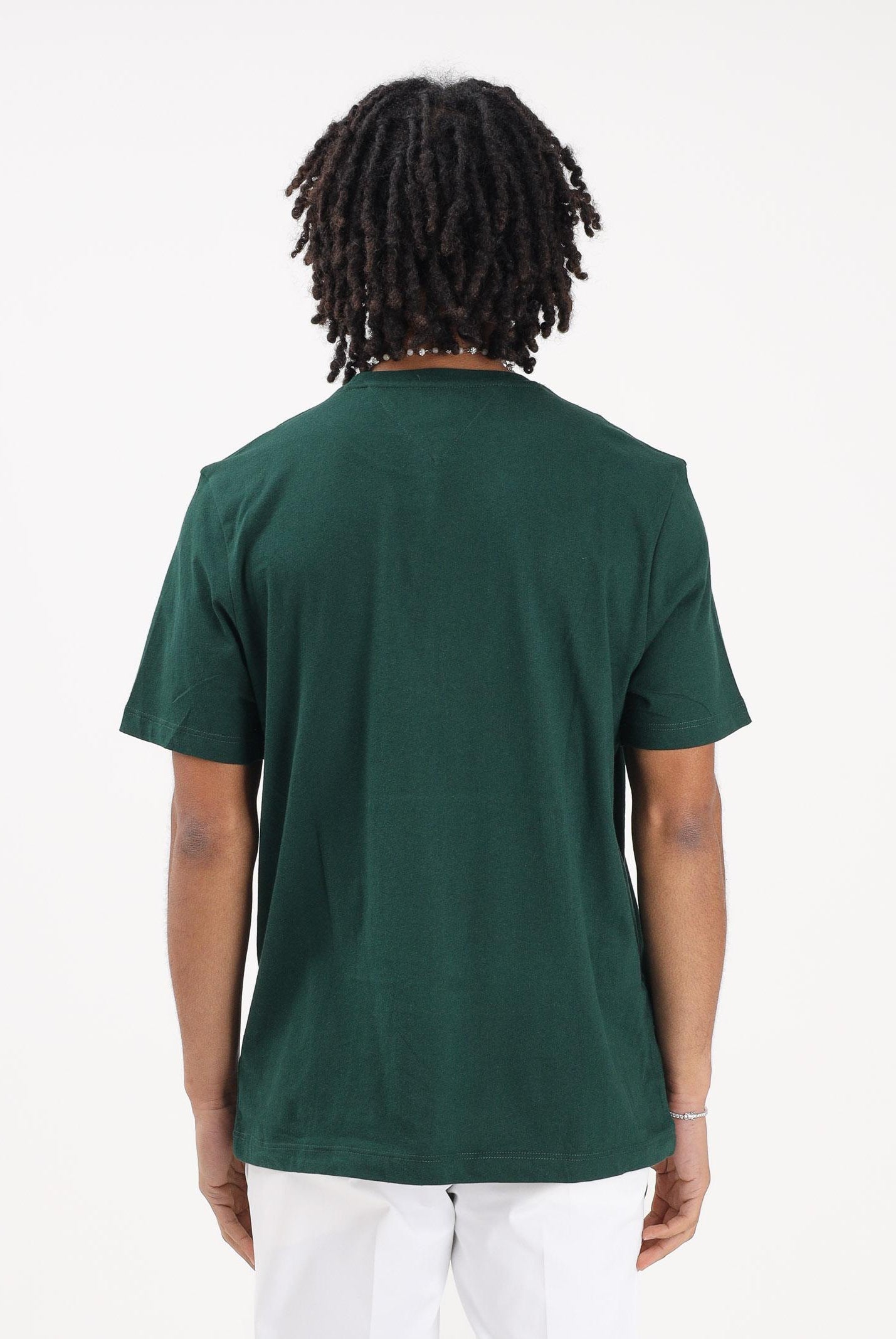 TOMMY HILFIGER T-shirt a manica corta verde da uomo con logo MW0MW39995 MBN TOMMY HILFIGER
