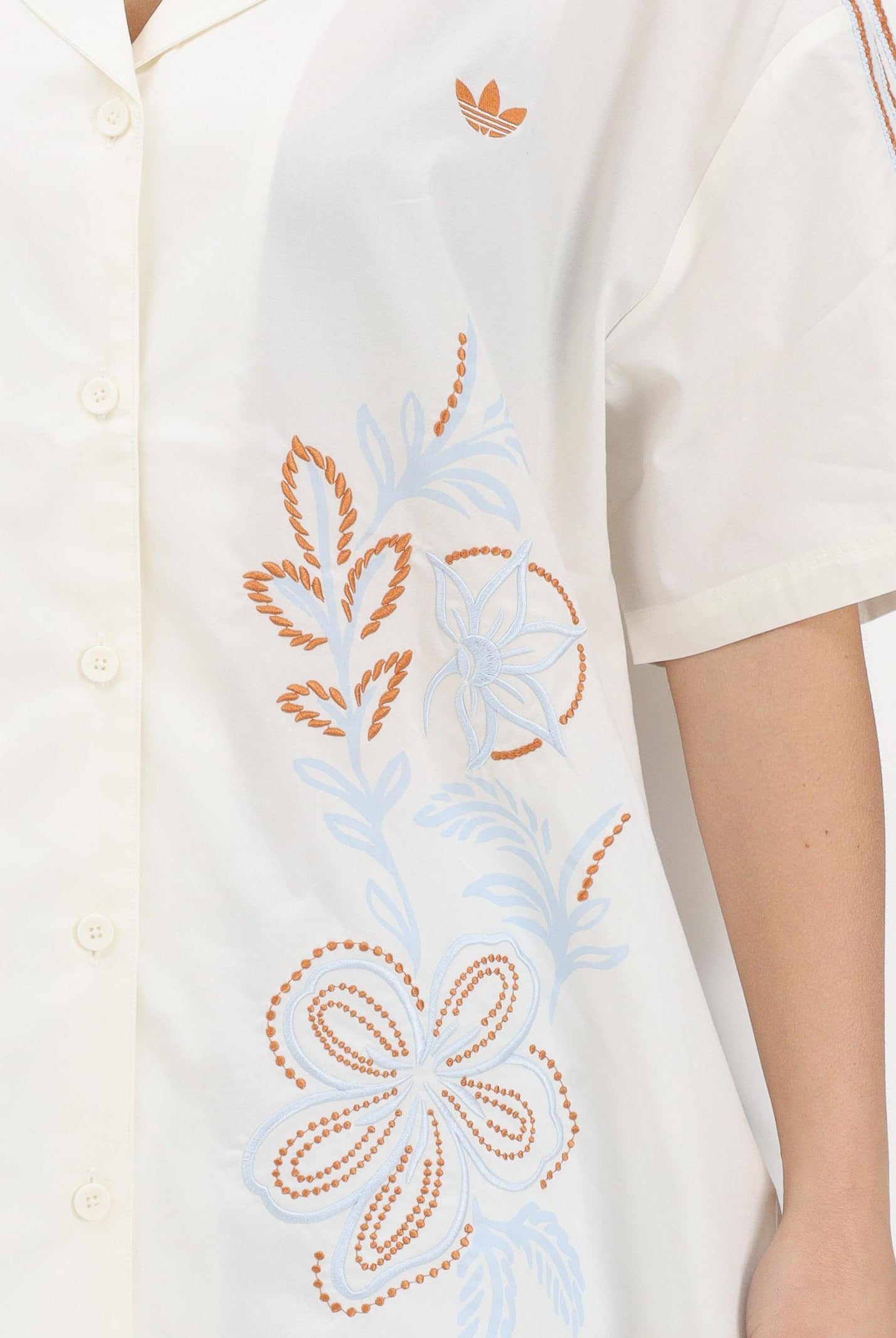 ADIDAS ORIGINALS Camicia a manica corta SUMMER GLOW RESORT panna da donna KY3164 . ADIDAS ORIGINALS