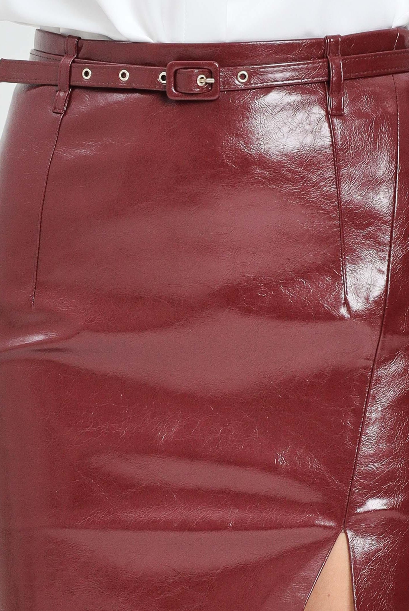 SIMONA CORSELLINI Gonna midi in vernice bordeaux da donna A25CPGO00501-C00013 V0752 SIMONA CORSELLINI