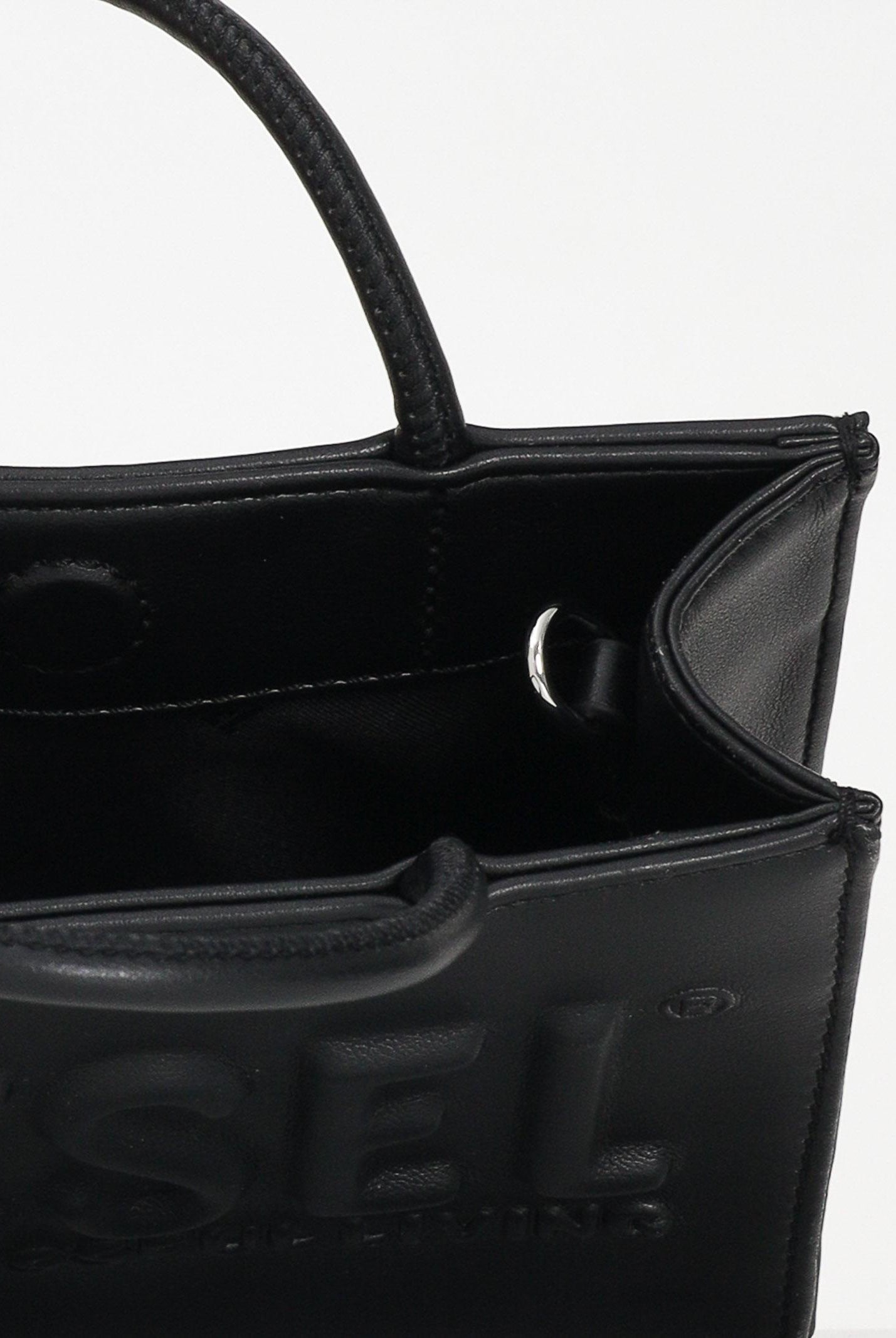 DIESEL Borsa a mano nera da donna con logo in rilievo J02529P8073 T8013 DIESEL