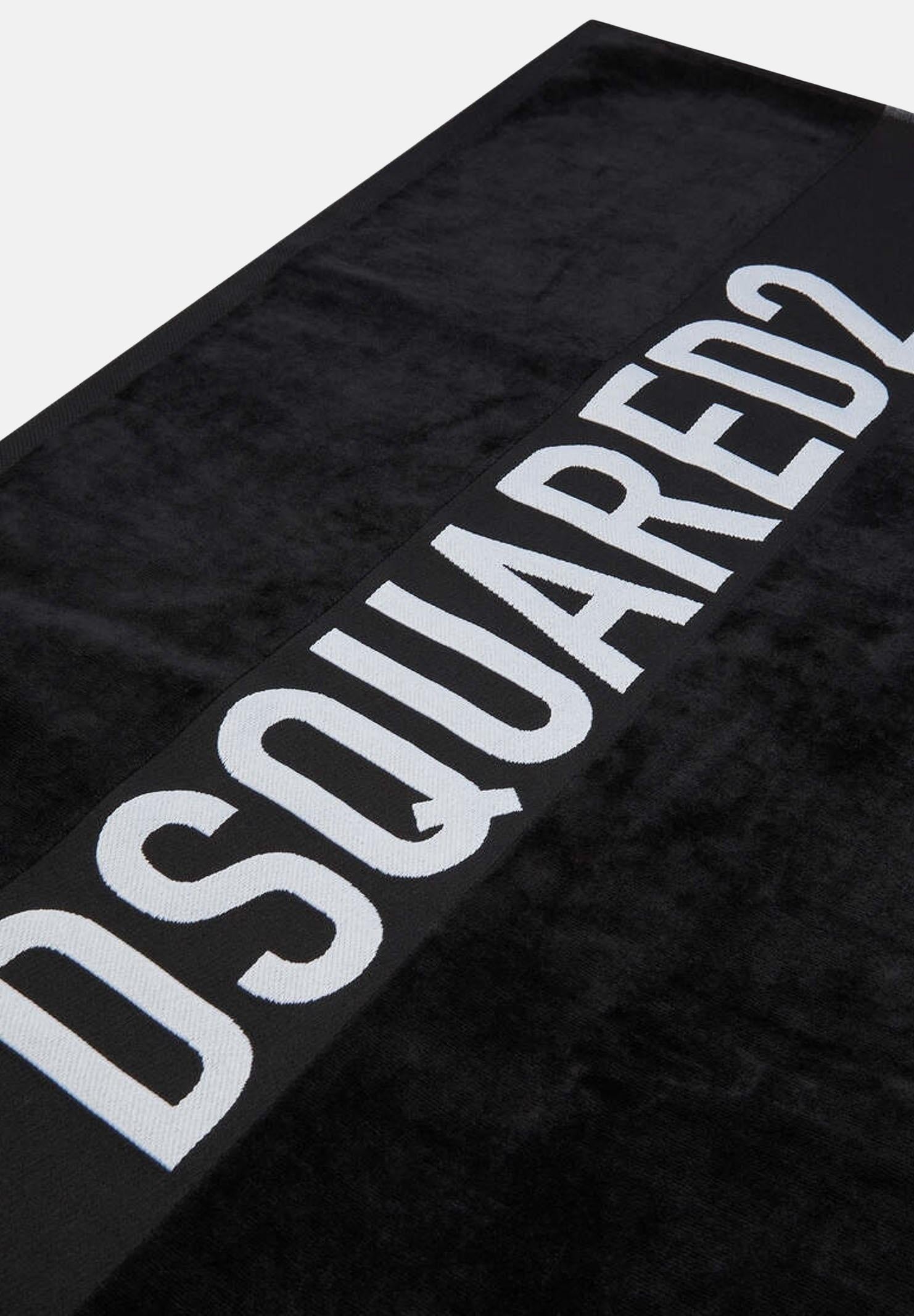 DSQUARED2 Telo mare nero per uomo e donna con logo D7P005980 010 DSQUARED2