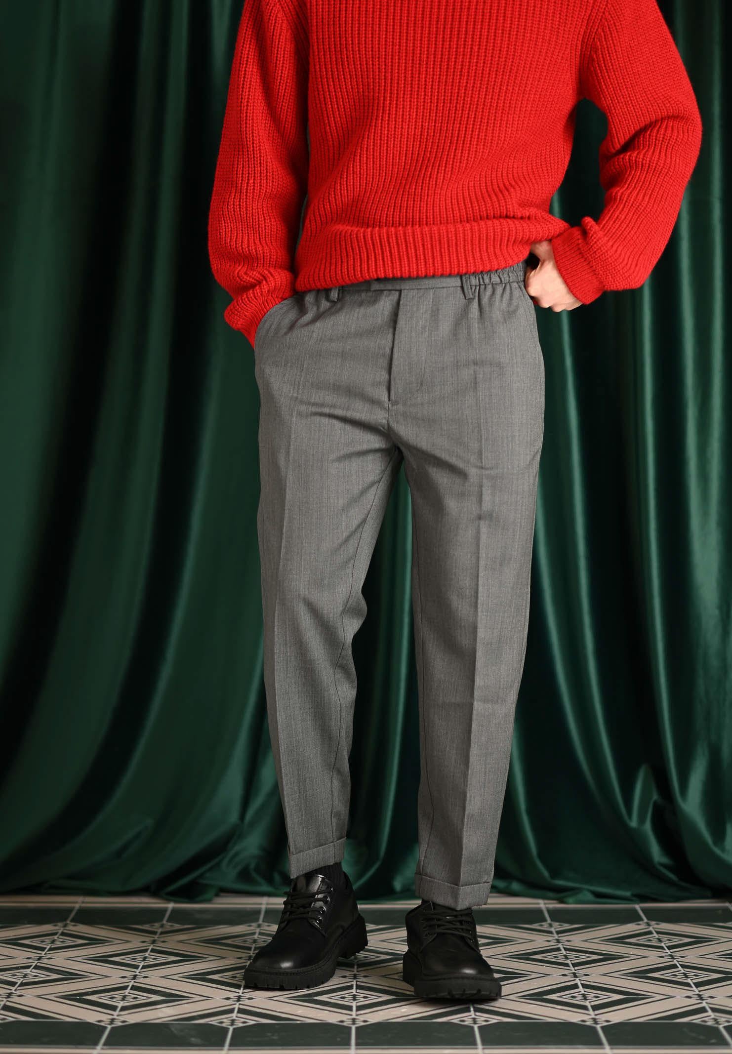 YES LONDON Pantalone grigio scuro da uomo XP3320 AN YES LONDON