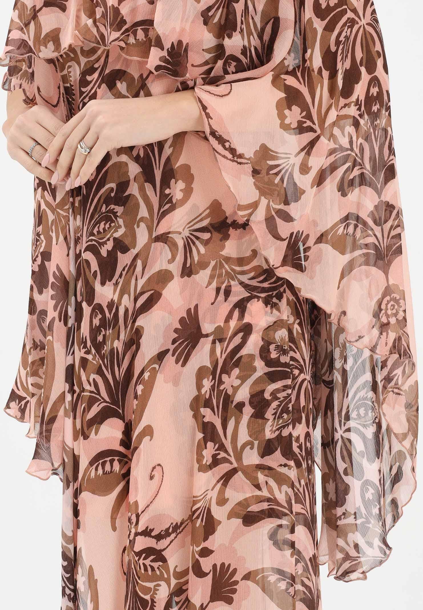 SIMONA CORSELLINI Abito asimmetrico rosa da donna con fantasia floreale P26CPAB03101 V0697 SIMONA CORSELLINI